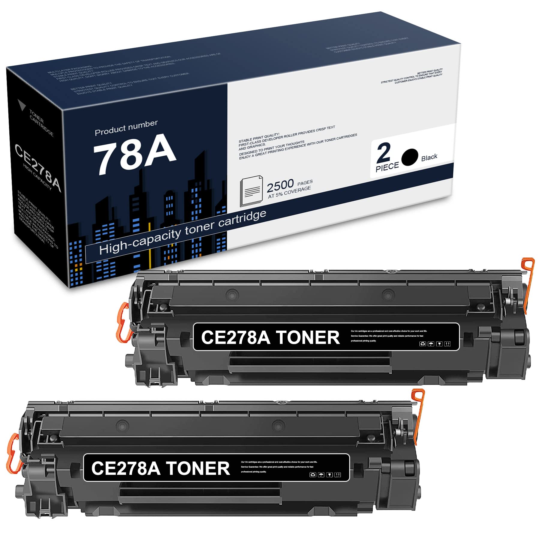 HP CE278A Toner Cartridge 2-Pack - Compatible with M1536dnf, P1606dn Printers - for Office & Home Use