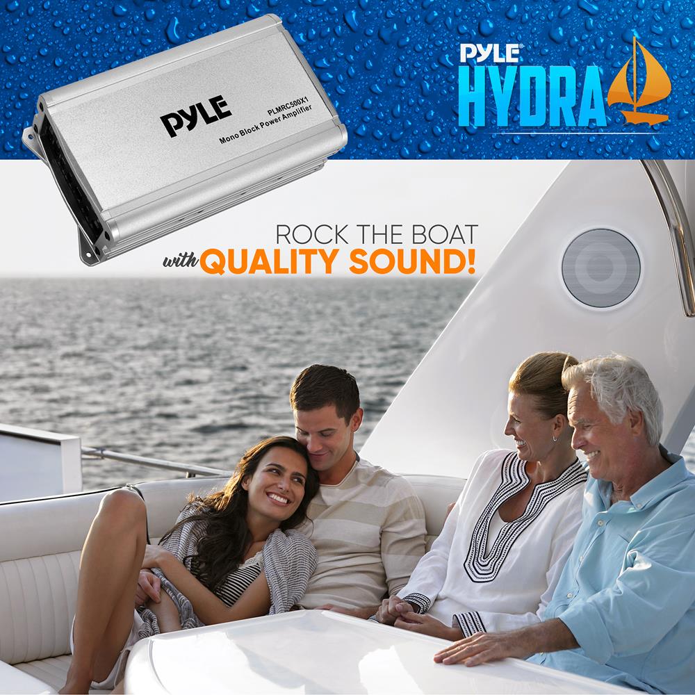 Mono Block Weather Resistant Audio Amplifier - High Power Outdoor/Indoor Stereo Sound System for Patio, Garden, and Home Theater Use