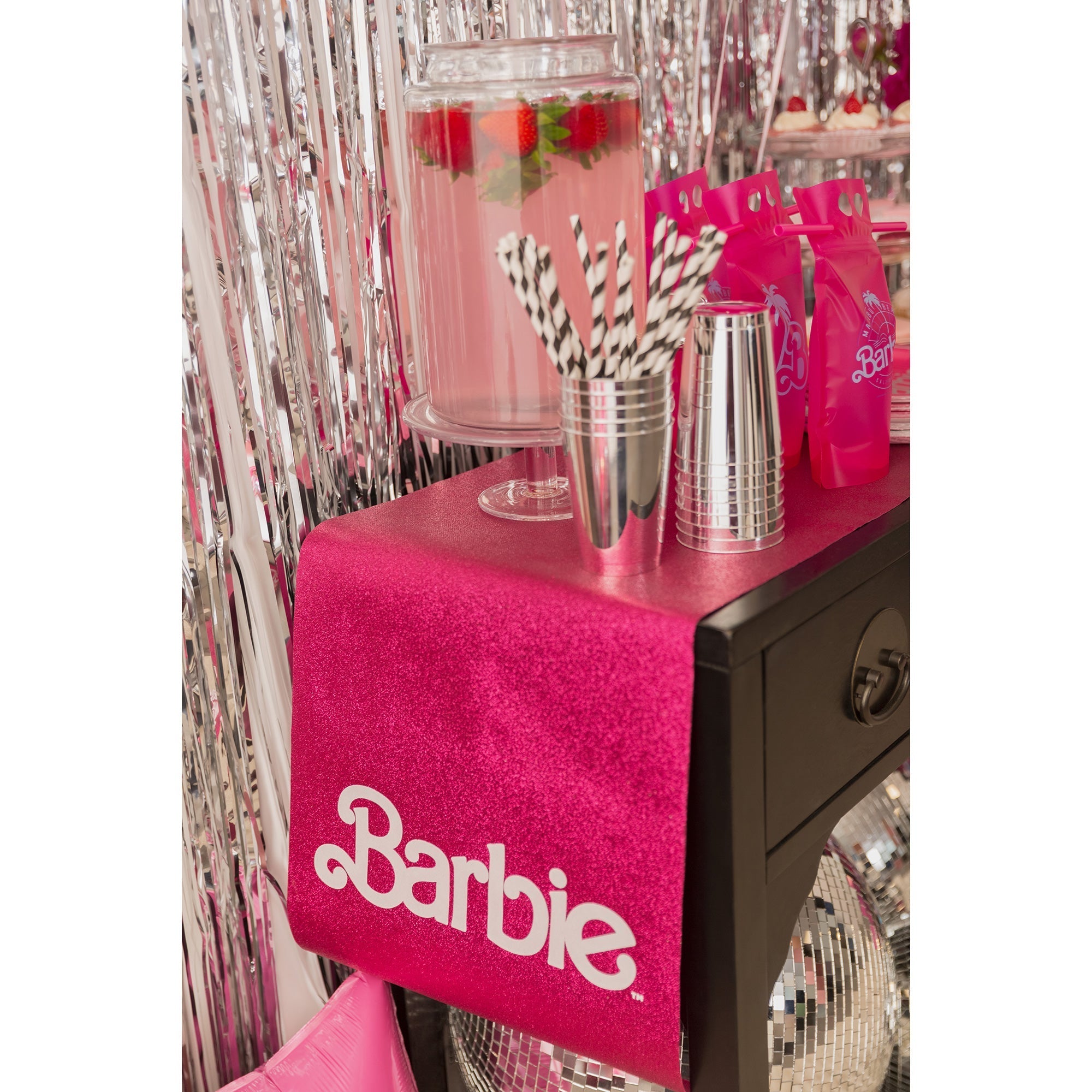 Barbie Malibu Beach Birthday Party Table Runner - 72 Inch Long Decorative Table Cover for Birthday Celebrations, Beach Themed Events, and Barbie Doll Parties