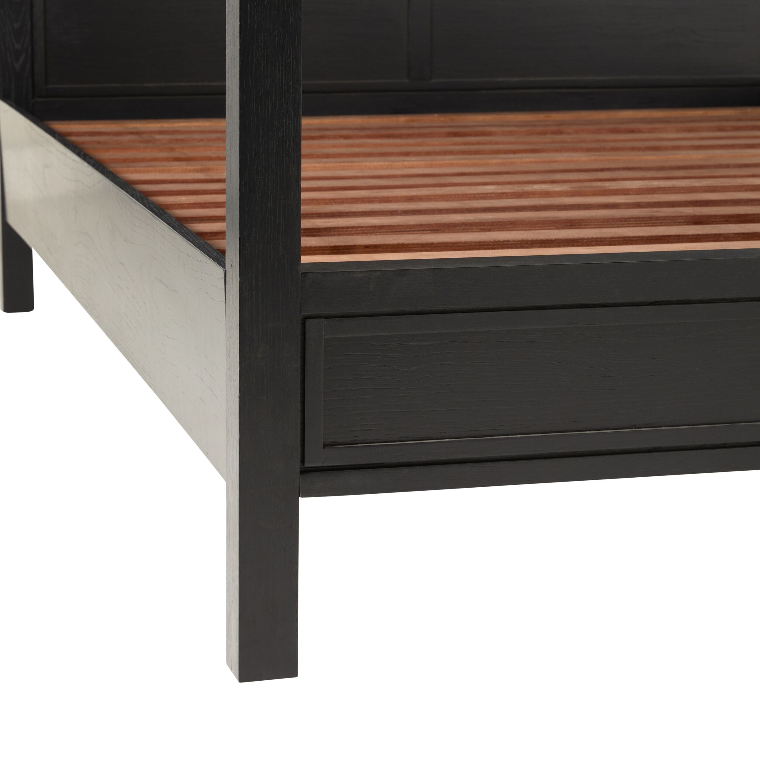 Avalon Queen Four Poster Bed Frame - Black Metal Canopy Bed for Bedroom, Master Suite, or Guest Room Decor