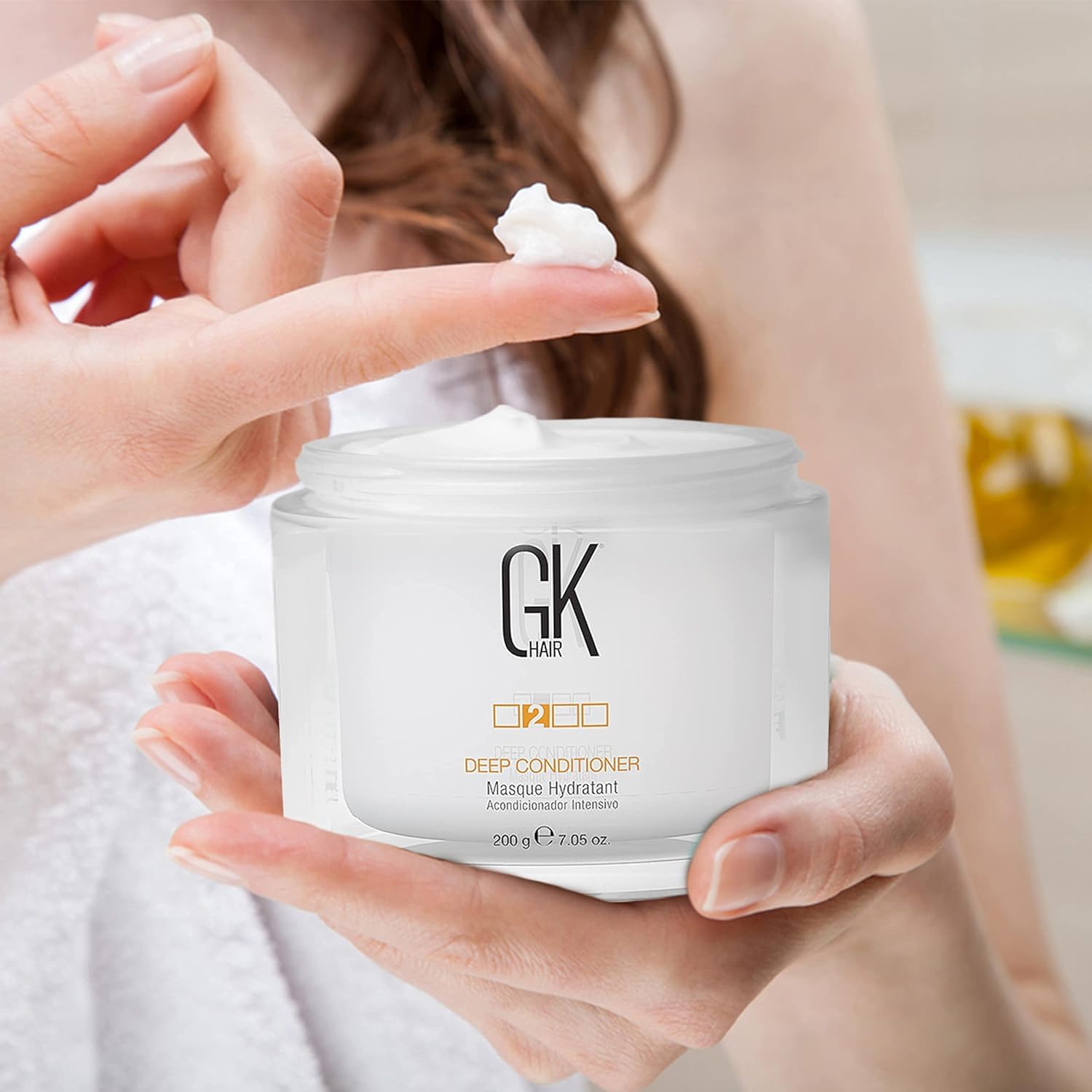 GK HAIR Gold Series: Premium Shampoo, Conditioner, Smoothing Serum & Deep Conditioning Mask Set for Hydration, Shine & Hair Protection | Salon-Quality Hair Care for Dry, Damaged & Frizzy Hair at Home