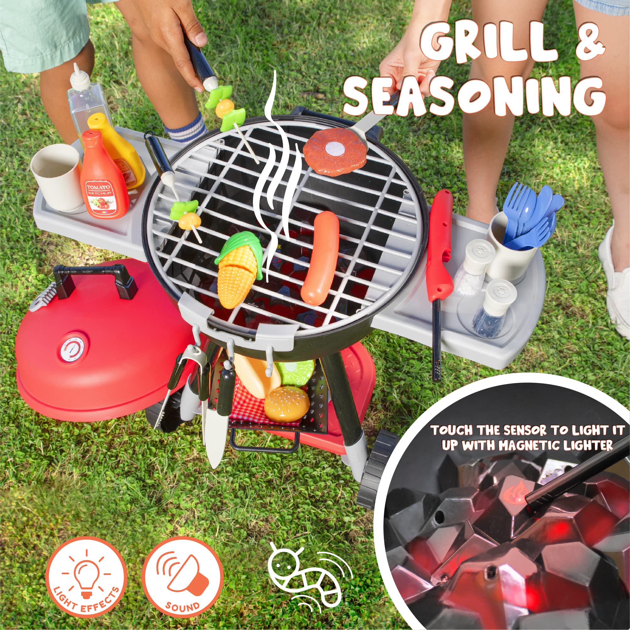 JOYIN 61-Piece Kids Cooking Toy Set - Interactive Play Kitchen & BBQ Grill Playset for Little Chefs - Pretend Play, Role-Playing Educational Toys for Toddlers & Children (Perfect for Birthday Gifts & Indoor/Outdoor Playtime)