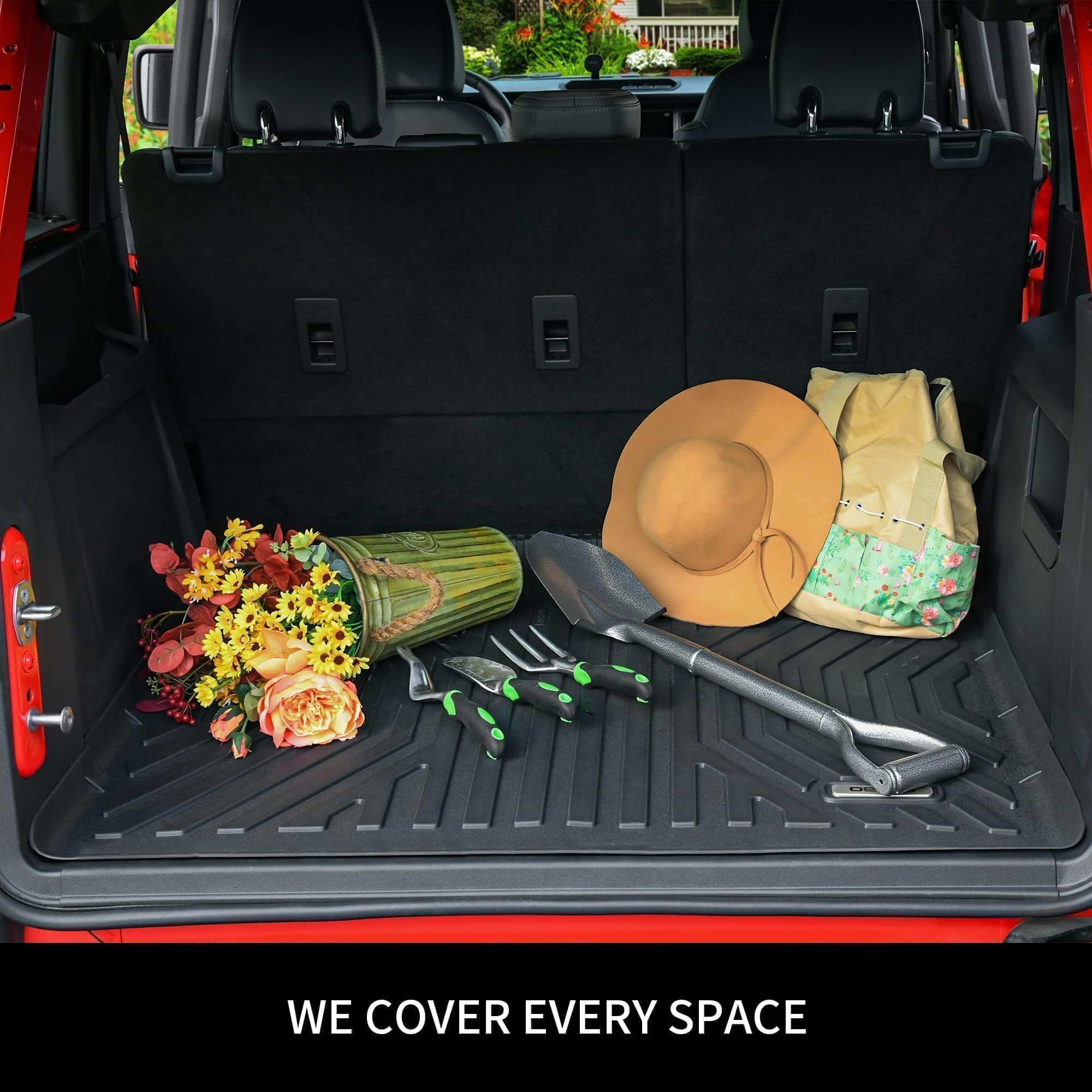 OEDRO All-Weather Custom Fit Floor Mats for 2020-2025 Kia Telluride - 3 Row & Cargo Liner Set with 2nd Bucket Seats (No Center Console) | Durable Car Floor Protection for SUVs, Family Road Trips & Winter Driving