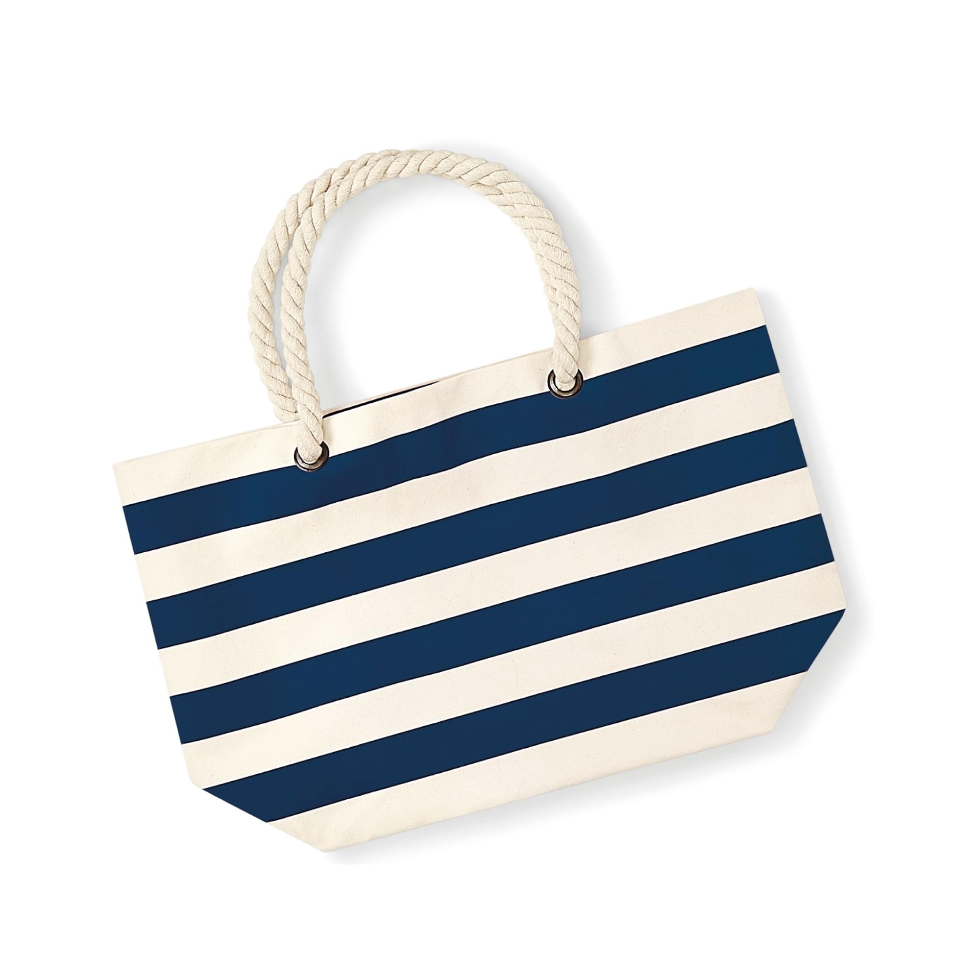 Waterproof Striped Beach Tote Bag for Women - Large Natural & Navy Summer Handbag - Lightweight Travel Bag for Pool, Beach, Vacation & Shopping - Perfect for Beach Trips, Poolside Lounging, Weekend Getaways - Great for Sunbathing, Seaside Walks, Grocery Shopping, Gym Essentials & Daily Use - Ideal for Summer Travel, Picnics, Work Commute and Yoga Class