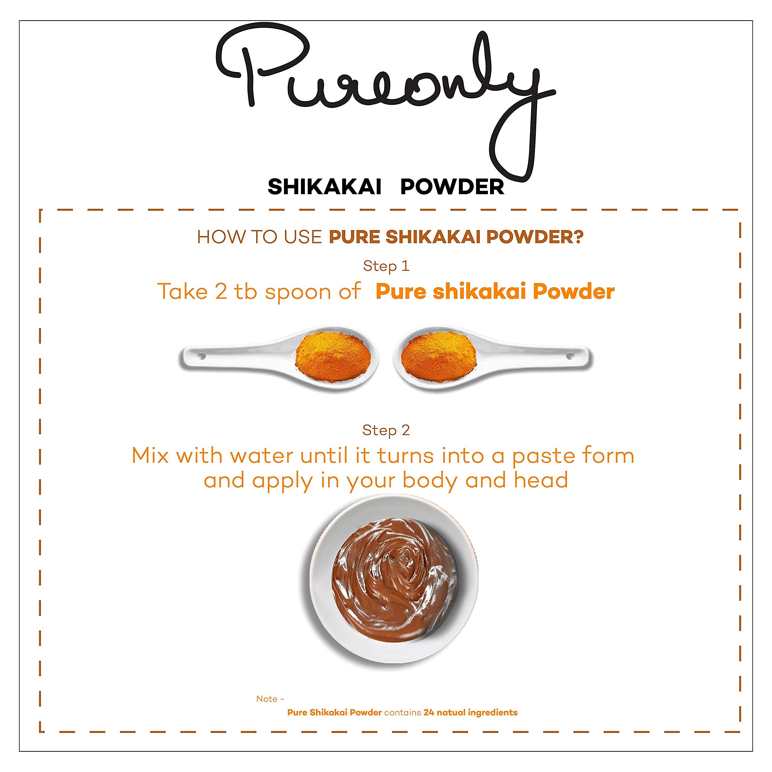 PureOnly Natural Shikakai Powder with 20+ Herbs for Hair Growth & Scalp Care - No Foam, 200g - Ideal for DIY Hair Wash, Ayurvedic Treatments & Natural Hair Care Routine