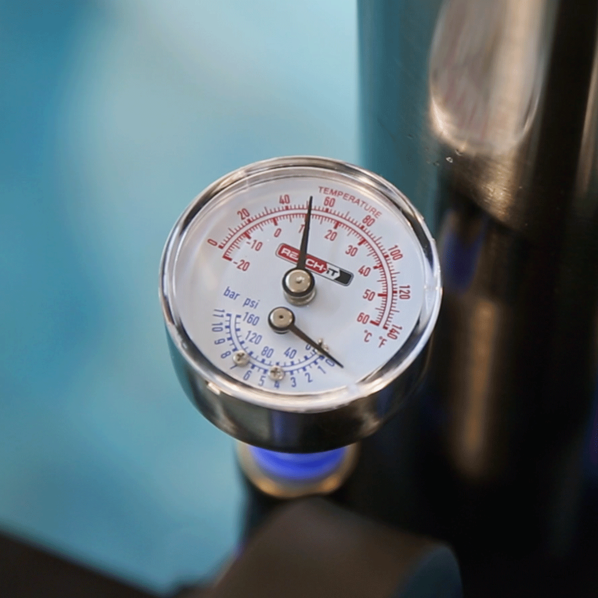 FLOW Pressure and Temperature Gauge - High Accuracy Digital Monitor for Hydraulic Systems, HVAC, Industrial Equipment | Perfect for Water Pumps, Compressors, and Machinery Maintenance