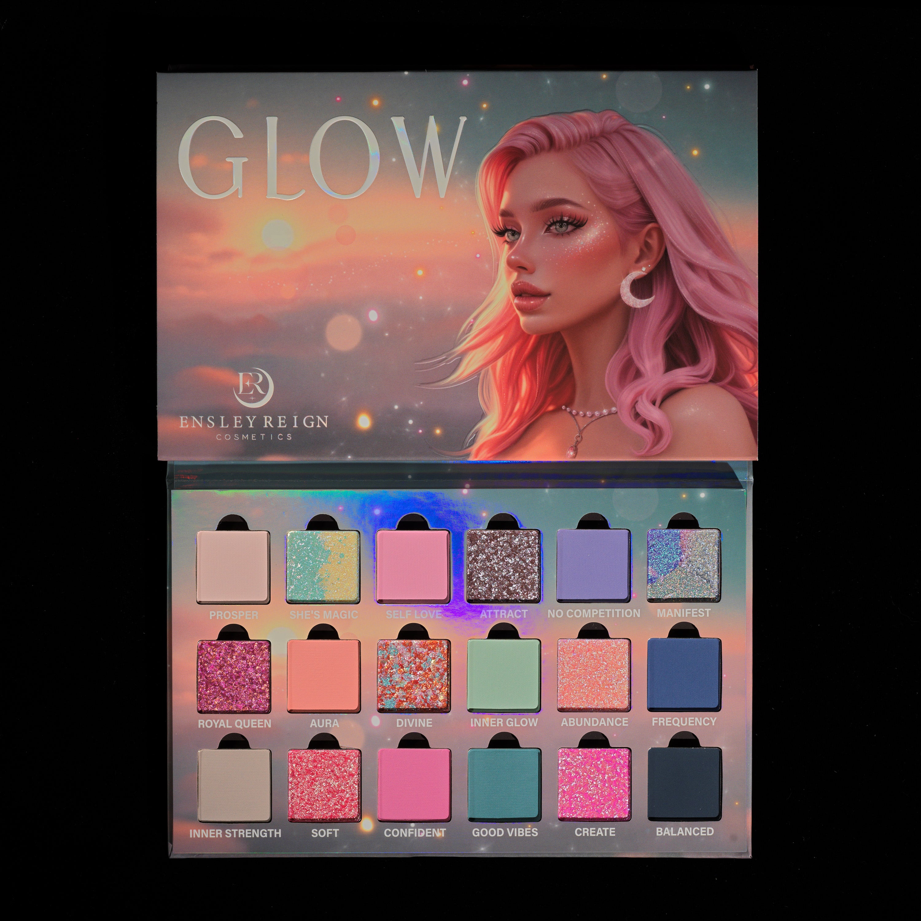 Glow Eyeshadow Palette - 12 Highly Pigmented Colors, Vegan & Cruelty-Free Makeup for Stunning Eye Looks | Perfect for Parties, Date Nights & Professional Makeup Artistry