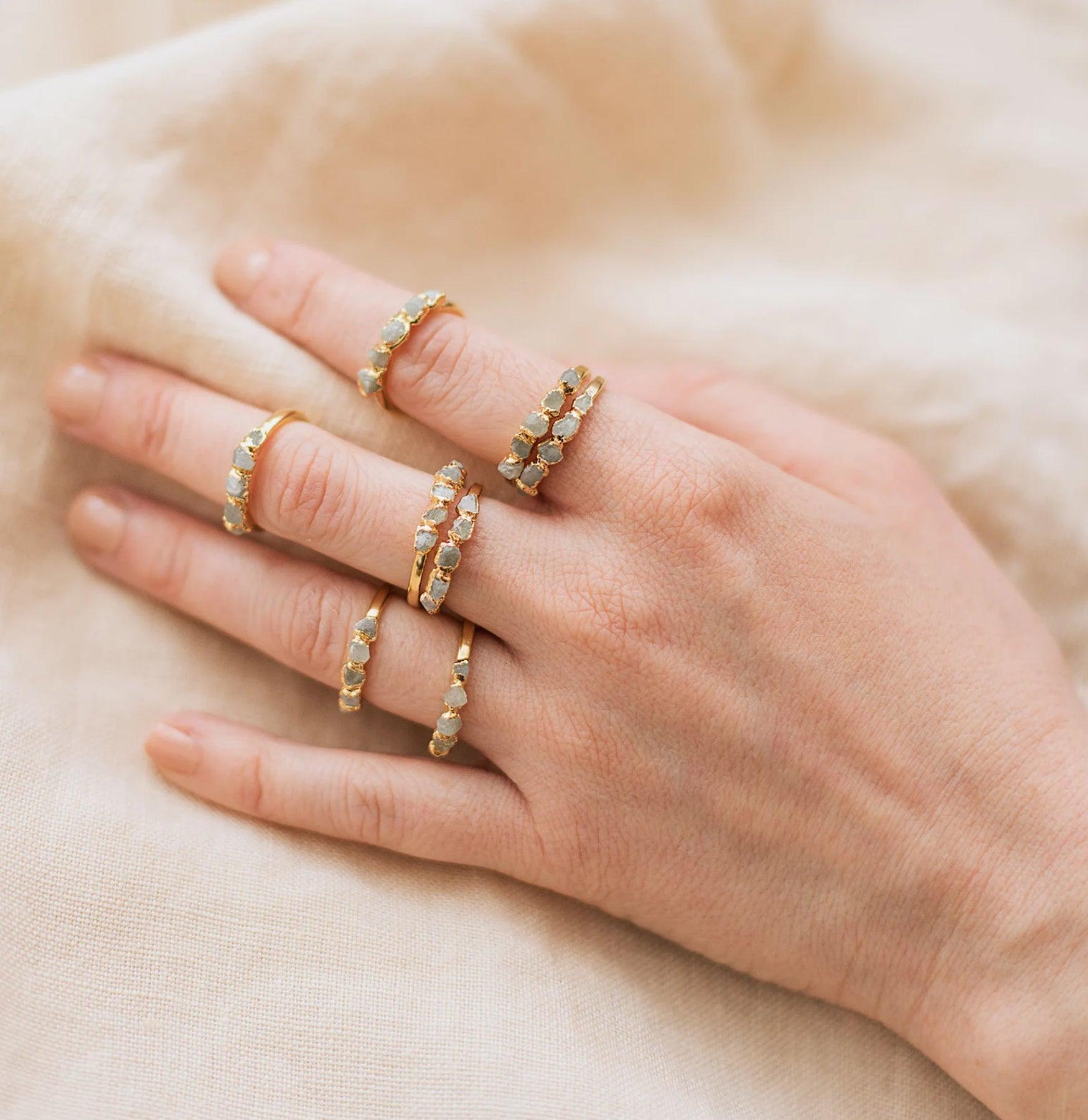 White Sapphire Stacking Ring - Elegant & Dainty Stackable Rings for Women - Perfect for Layering, Everyday Wear & Special Occasions