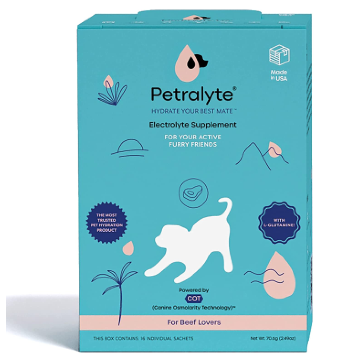 Premium Dog Electrolyte & Joint Support Supplement - Beef Flavor for Active Dogs | Post-Workout Recovery & Senior Dog Mobility Aid