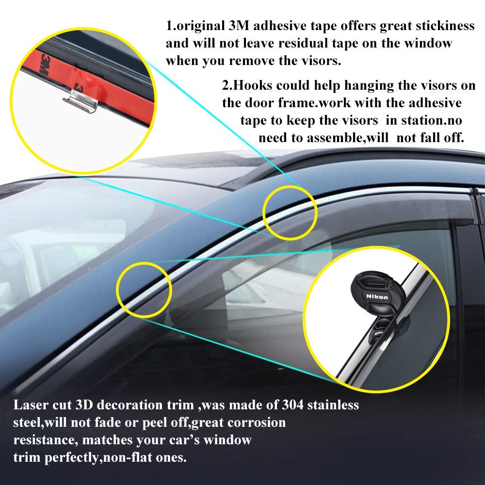 Vesul Retractable Cargo Cover Compatible with Nissan Murano 2015-2023 - Car Trunk Security & Privacy Cover, Window Wind Deflector, Chrome Trim Rain Guard Vent Visor Shield | Perfect for Road Trips, Grocery Hauling & Vehicle Protection