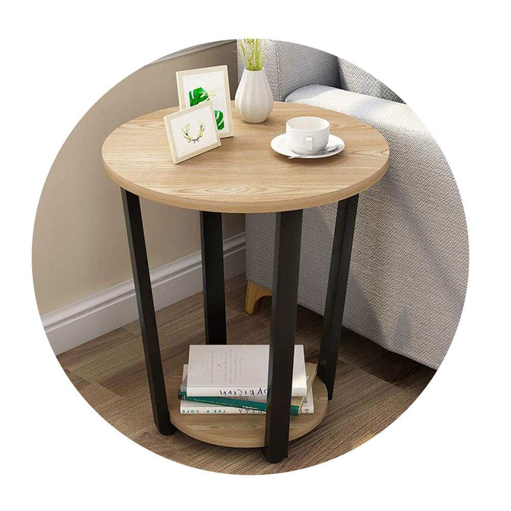 Nordic Modern End Table - Small Round Side Table for Living Room, Sofa, Balcony - 50×50×57cm Coffee Table in 6 Colors (Color E) - Perfect for Small Spaces, Reading Nook & Coffee Corner