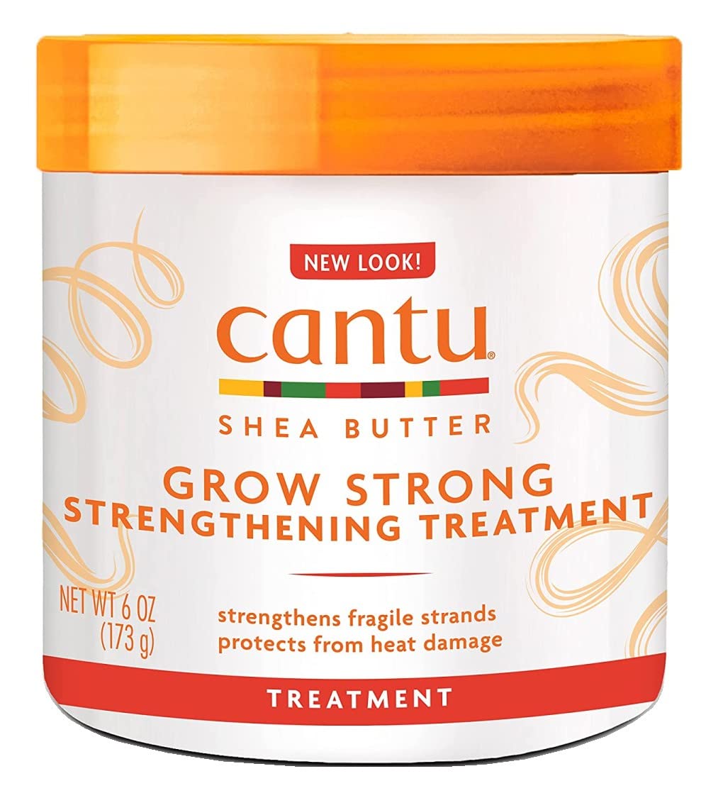 Cantu Shea Butter Grow Strong Strengthening Hair Treatment - 6 Ounce (177ml) 6-Pack - Deep Conditioning for Natural, Curly, and Damaged Hair - Perfect for Daily Use, Salon Treatments, and At-Home Hair Care