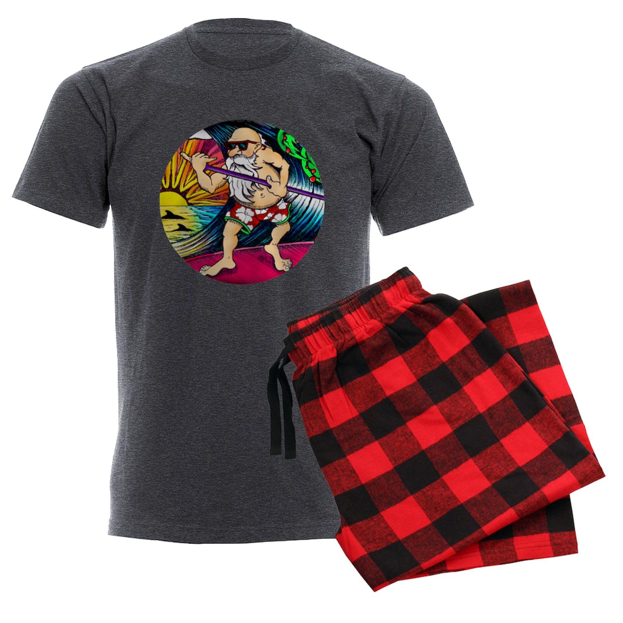 Santa Circle Men's Charcoal Pajamas - Funny Christmas Novelty Sleepwear for Holiday Parties & Cozy Winter Nights