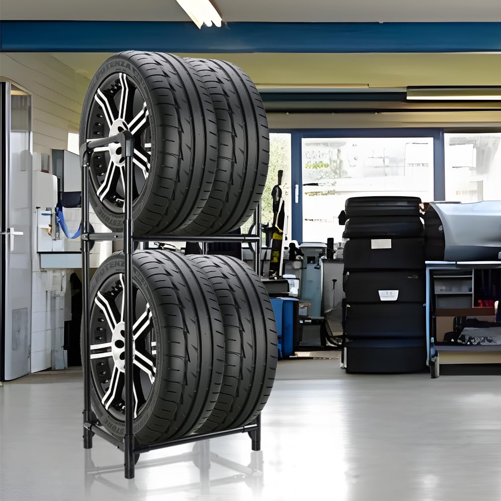 Hershii Heavy Duty Tire Storage Rack - Black 22.51