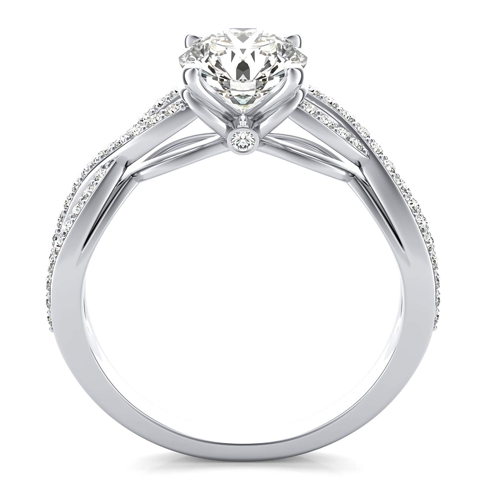 1.39 Carat (CTW) Moissanite Engagement Rings for Women - 10K 14K 18K Gold or Platinum Plated Silver - Sparkling Wedding & Promise Rings for Brides, Anniversaries & Special Occasions