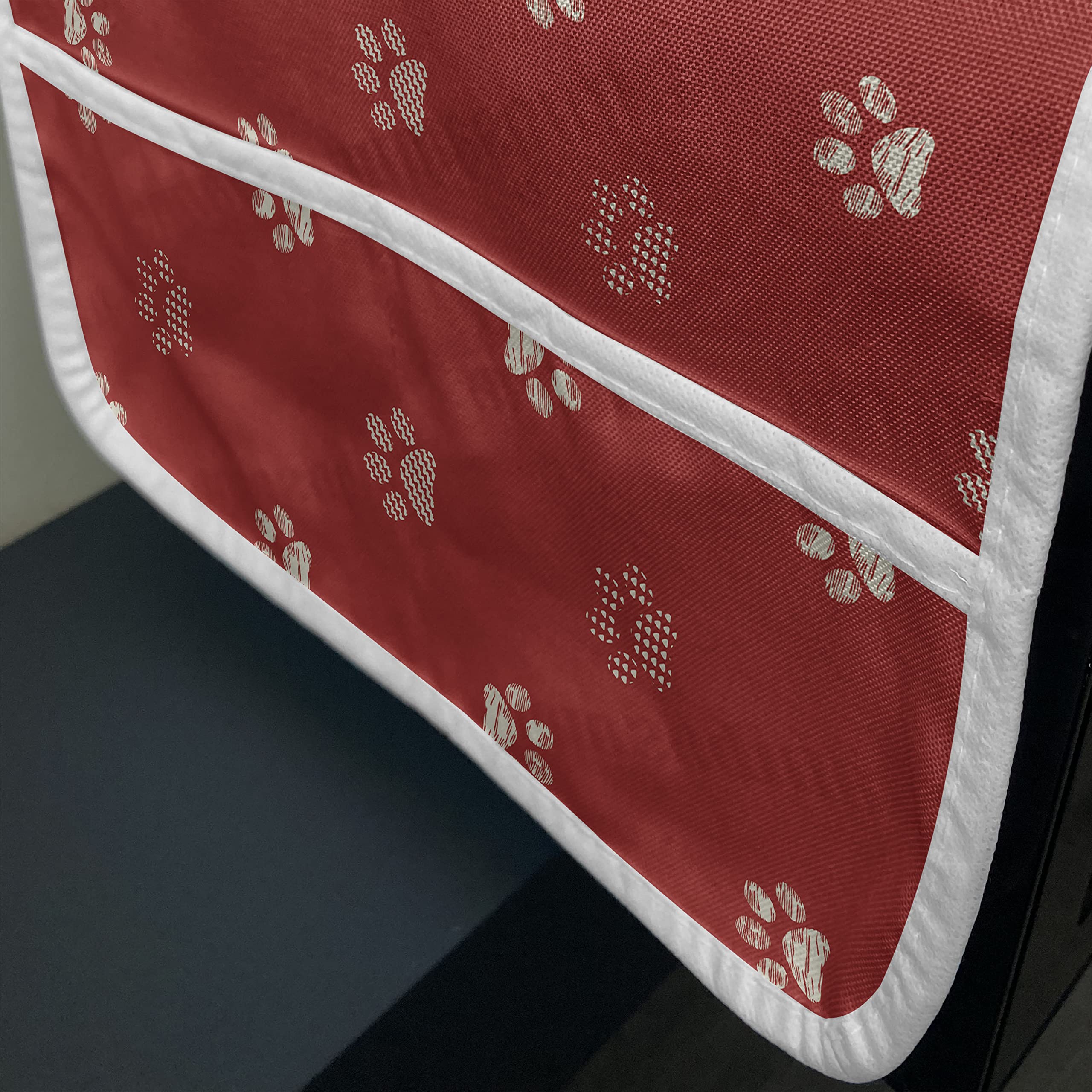 Ambesonne Dog Paw Print Microwave Cover - Waterproof Kitchen Organizer with Pockets, 36