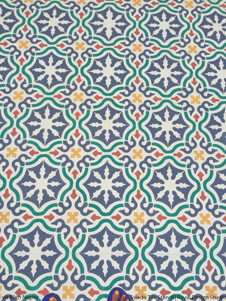 Toledo Tile Stencil Kit - Reusable DIY Ceramic & Mosaic Tile Painting Template for Home Decor, Bathroom, and Kitchen Backsplash Projects