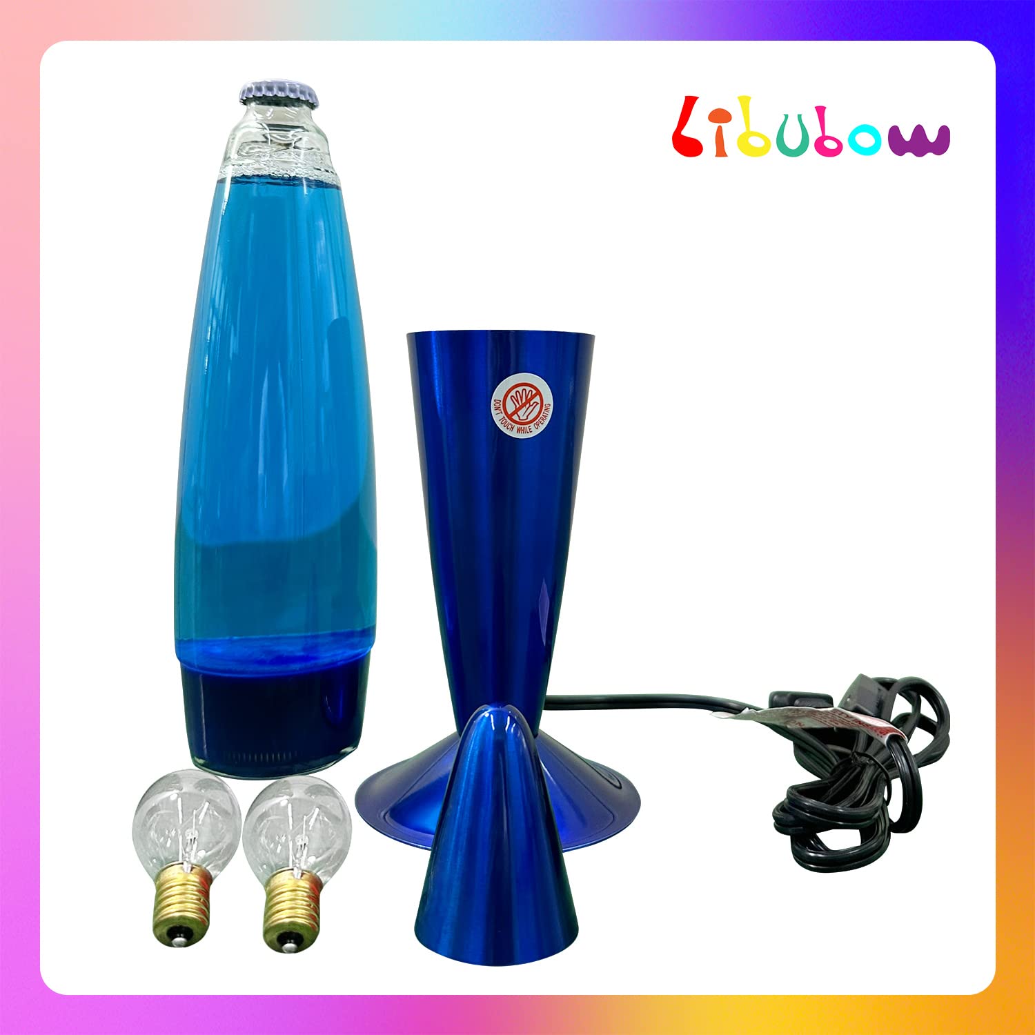 16 Inch Blue Liquid Motion Lamp with 2 Bulbs - Relaxing Night Light for Home, Office & Bedroom - Soothing Mood Lighting Decor - Perfect Gift for Christmas & Birthday (Ideal for Stress Relief, Meditation & Cozy Atmosphere)