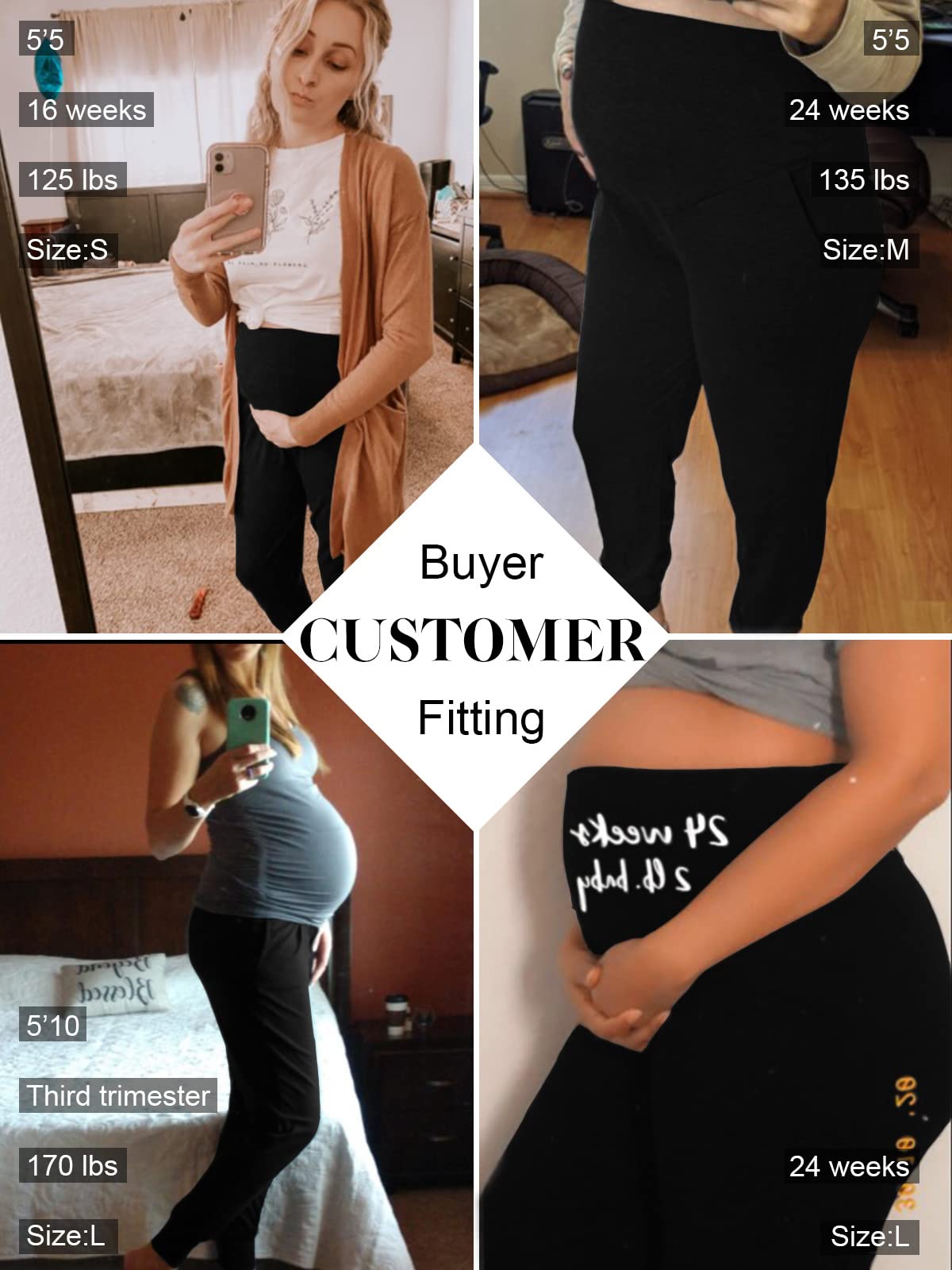 Liu & Qu Women's Stretchy Maternity Lounge Pants - Soft Comfortable Elastic Waist Casual Pants for Pregnancy & Postpartum - Perfect for Home, Yoga, and Relaxation
