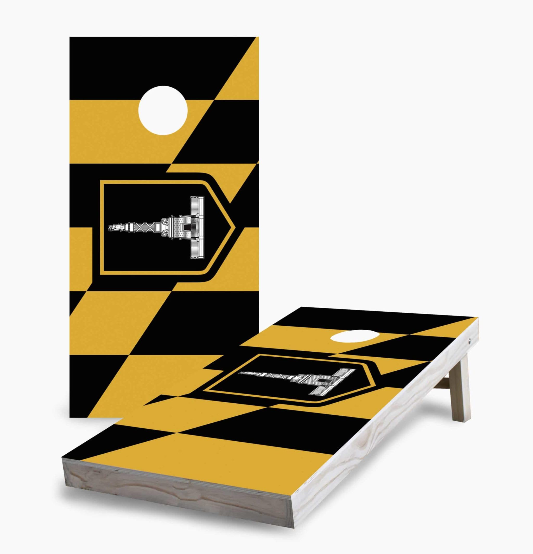 Baltimore City Flag Cornhole Game Set with 2 Boards & 8 Bags - Premium Outdoor Lawn Game for Backyard, Tailgating, and Parties