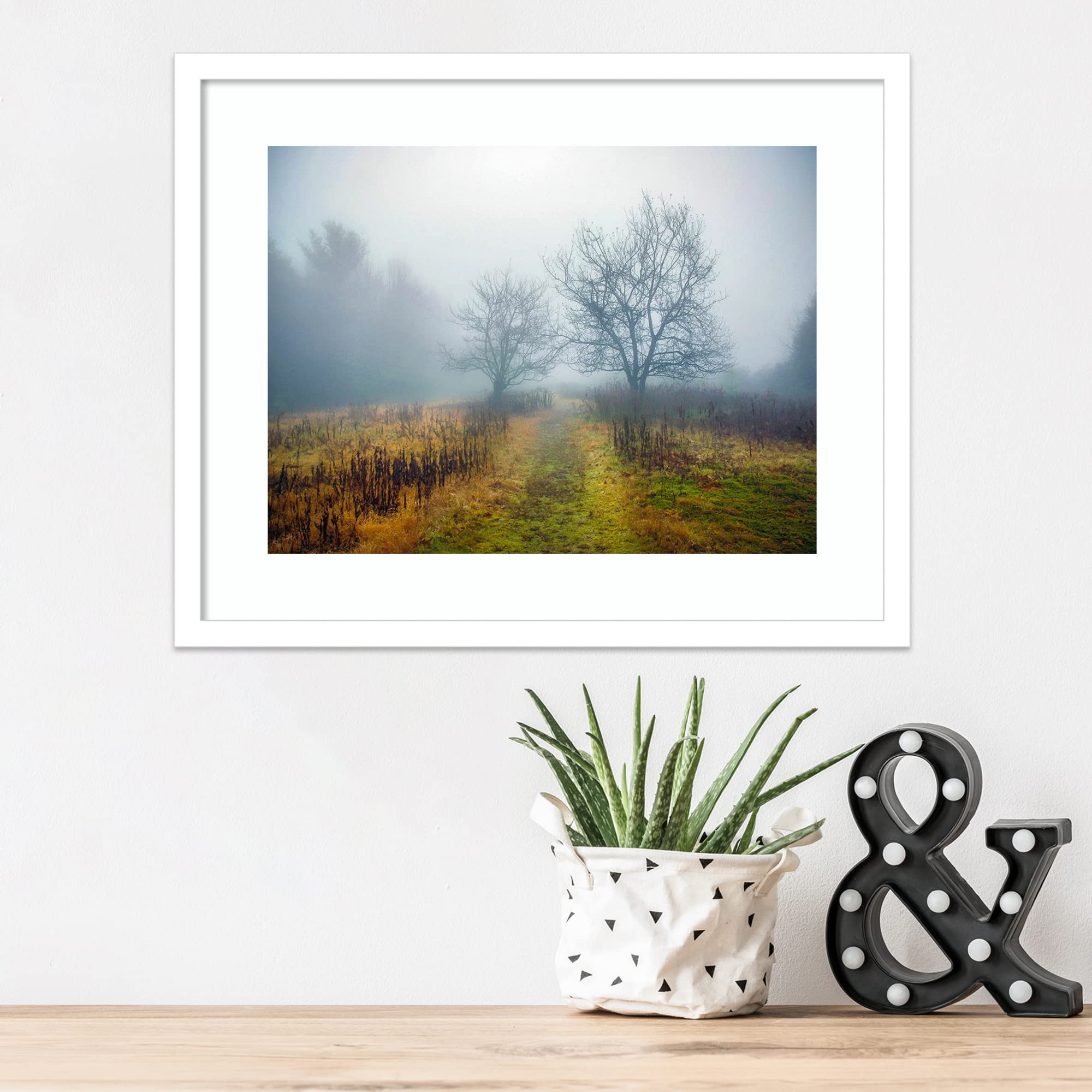 Amanti Art Framed Wall Art Print 17x21 - Magic Meadow Apples Landscape Painting by Kelly Sinclair | Rustic Farmhouse Decor | Small Poster Artwork for Living Room, Bedroom, Bathroom & Kitchen | Perfect for Home, Office & Gift Giving