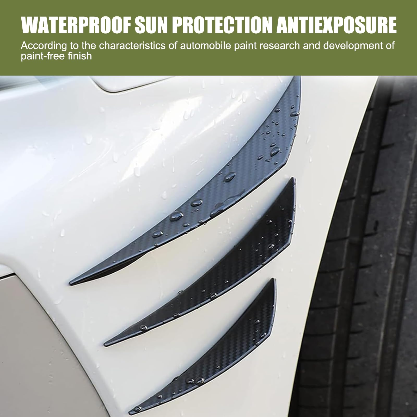 6 PCS Universal Car Front Bumper Lip Splitter Kit - Glossy Black Soft Rubber Spoiler & Anti-Collision Protection - Perfect for Sports Cars, Sedans & Tuner Vehicles - Enhances Style & Protects Bumper from Scratches