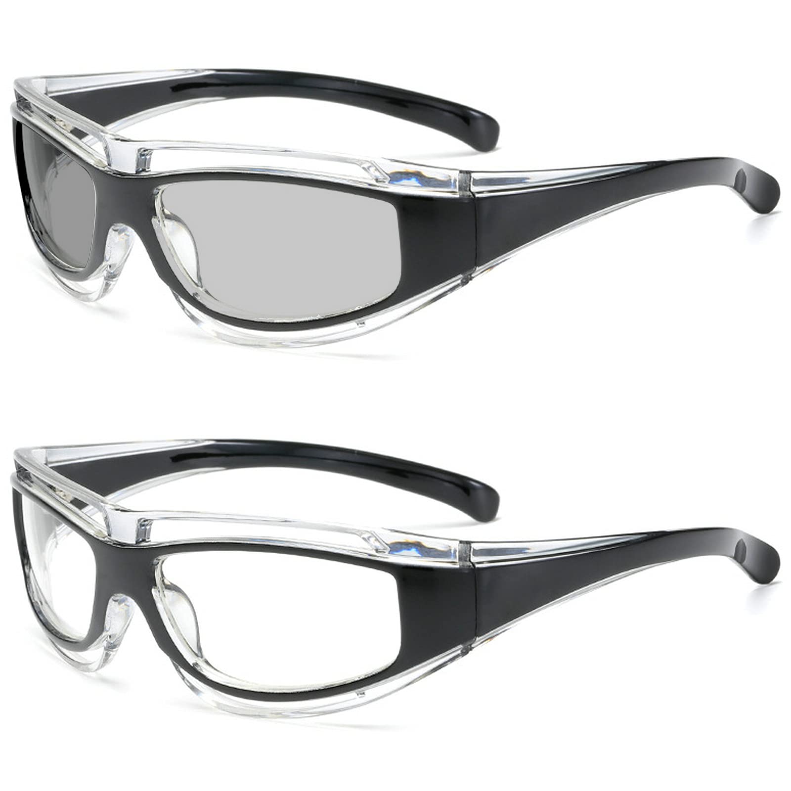 Photochromic Transition Sunglasses for Men - Sports & Reading Glasses with Full Frame (0 to +4.0) - Perfect for Outdoor Activities & Daily Use