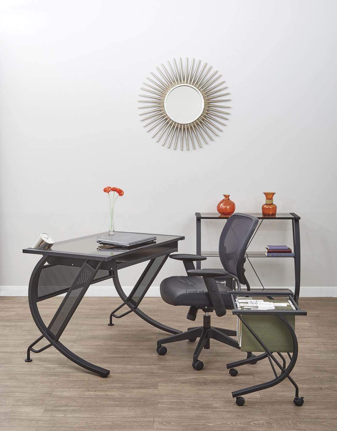 OSP Designs Horizon Computer Desk [HZN25] - Modern Home Office Desk with Storage Shelf | Perfect for Remote Work, Gaming & Study Spaces