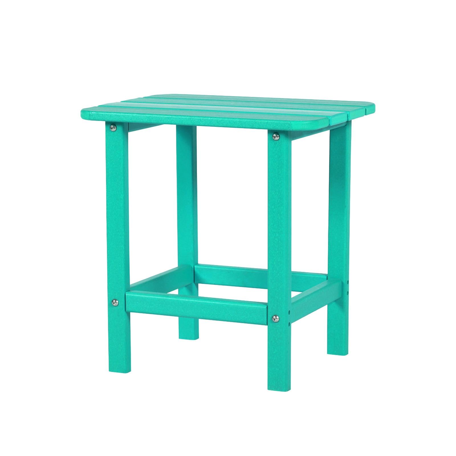 Aoodor 19'' Adirondack Side Table - Outdoor Rectangular HDPE End Table with Weatherproof & Low Maintenance Design - Perfect for Patio, Deck, Poolside & Garden Use in Aruba