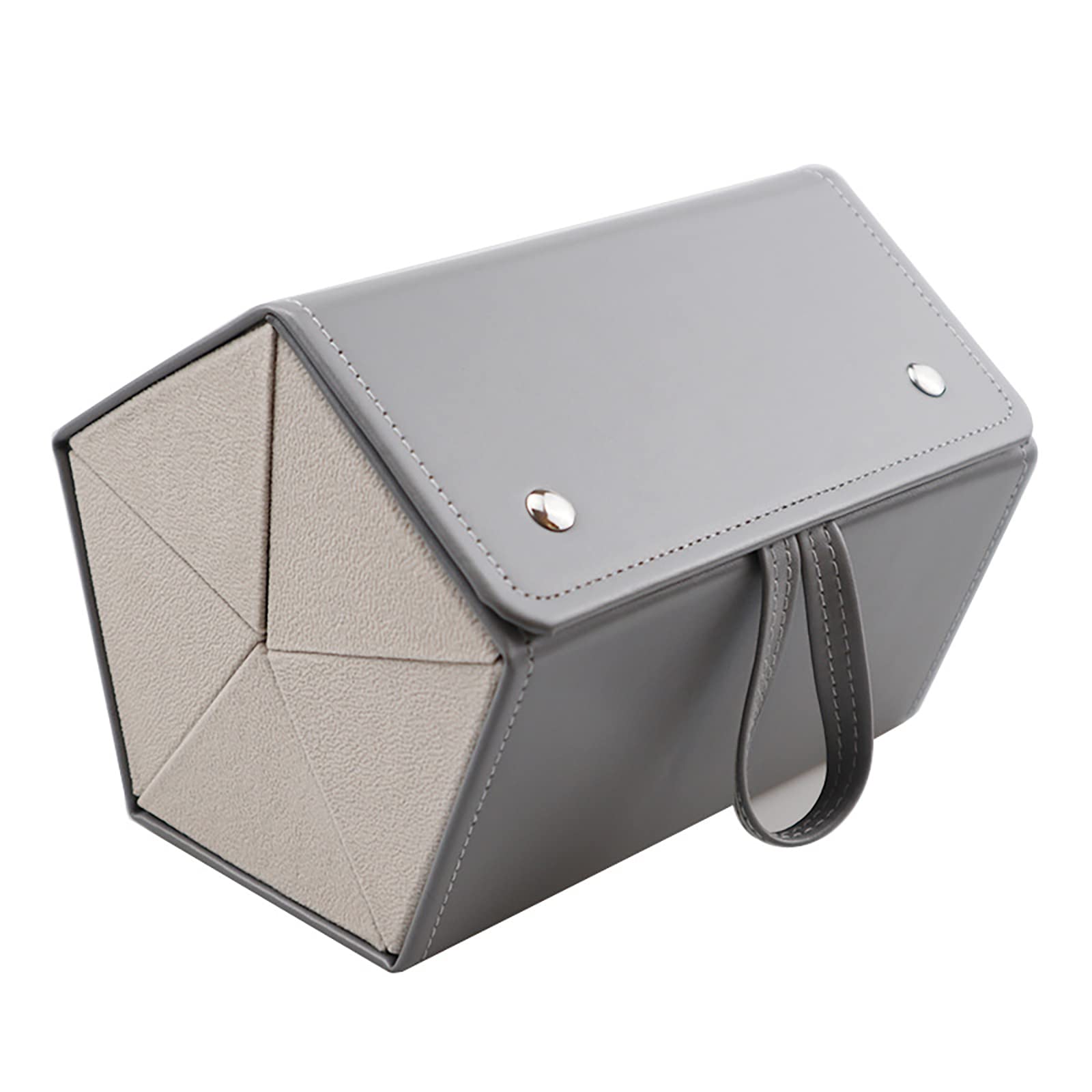 Yuehuamech 5 Slot Foldable Sunglasses Organizer - PU Leather Roll Up Glasses Storage Case for Men & Women - Eyewear Holder Bag for Travel, Home & Car Organization
