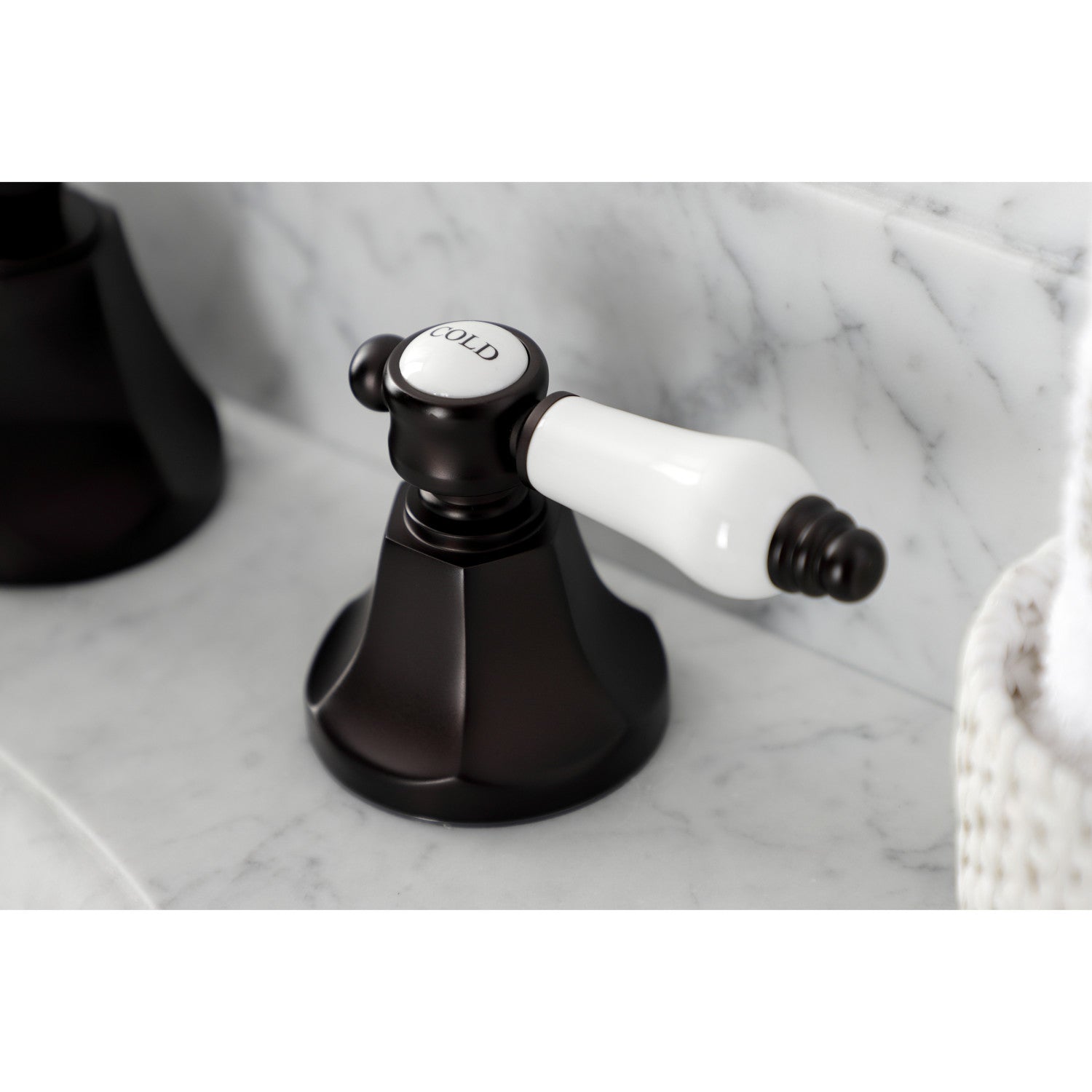 Bel Air KS4465BPL Oil Rubbed Bronze Widespread Bathroom Faucet - 2 Handle 3 Hole Deck Mount with Brass Pop Up Drain - Perfect for Modern Bathroom Vanities and Powder Rooms