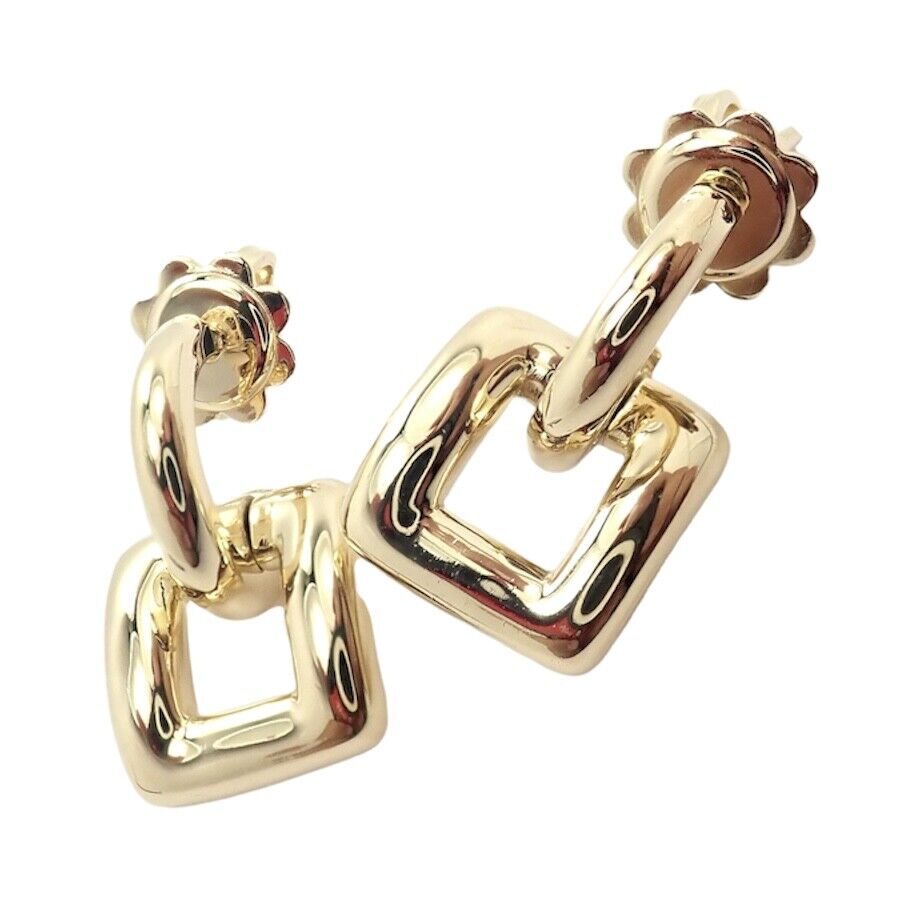 Authentic Vintage Tiffany & Co 18k Yellow Gold Square Earrings - Limited Edition 2001 - Perfect for Special Occasions & Luxury Gift Giving