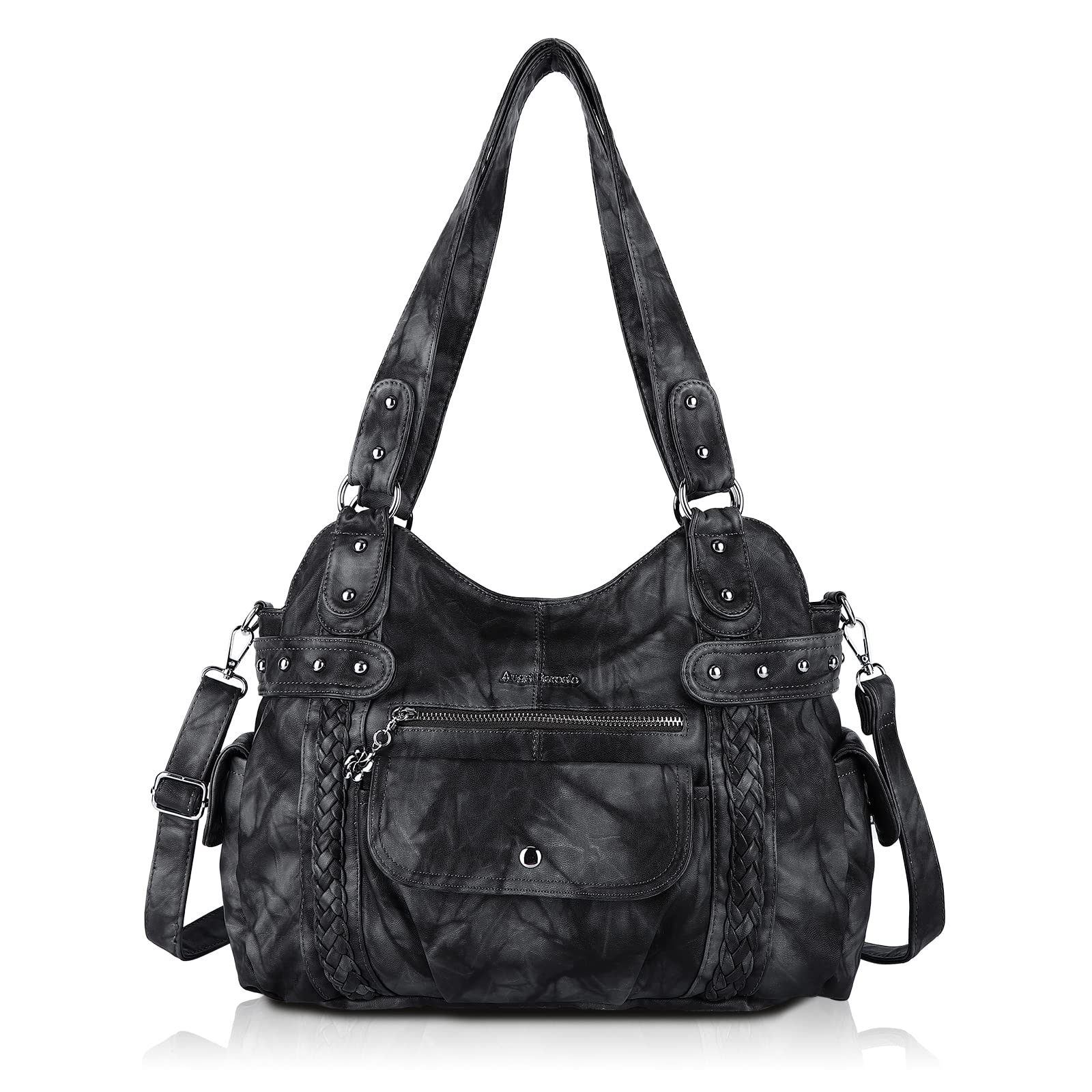 Angel Barcelo Women's Fashion Hobo Handbag - Roomy Leather Shoulder Bag Purse & Satchel Tote for Work, Travel & Everyday Use