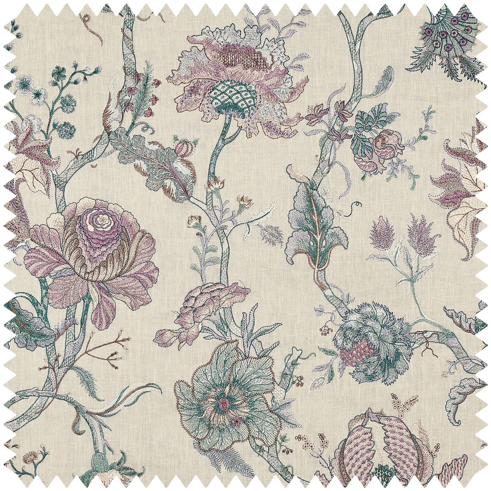 ARTEMIS Embroidered Linen Tablecloth - Alabaster White Luxury Dining Table Cover for Wedding, Party & Home Decor