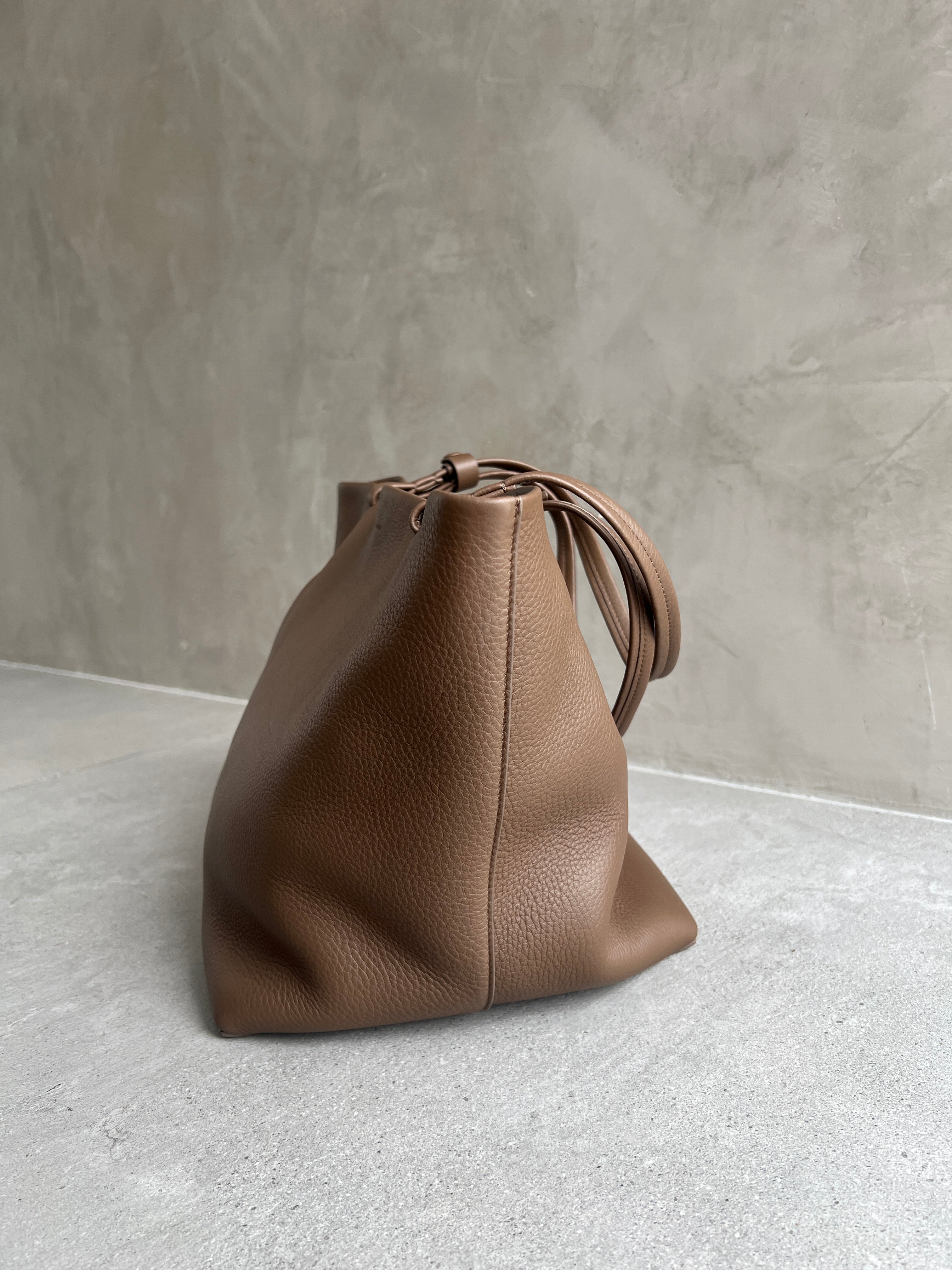 Premium Leather Park Tote Bag - Grain Textured Dark Olive Green Handbag for Women | Perfect for Work, Travel & Everyday Use