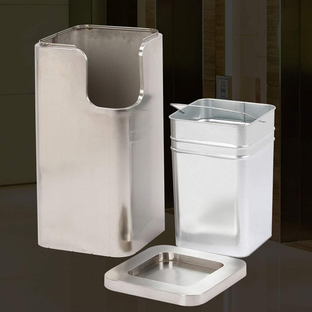 Stainless Steel Outdoor Trash Can with Ashtray - Large Capacity Garbage Bin for Hotel Lobby, Shopping Mall & Public Spaces | Durable Waste Bin for High-Traffic Areas