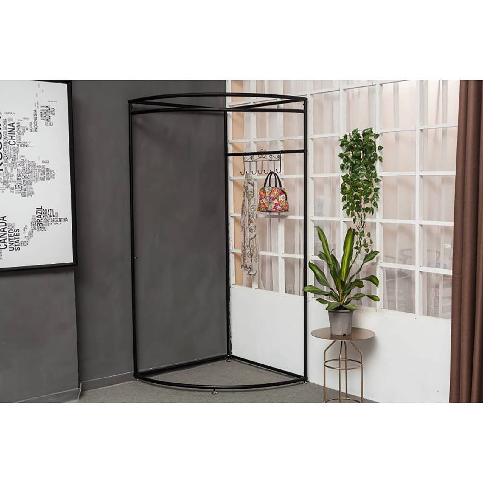 Portable Changing Room with Metal Frame - Privacy Dressing Room for Mall & Office Use, Includes Shading Curtain, Hanging Rod & Hooks | Perfect for Clothing Stores, Home Try-Ons & Event Spaces