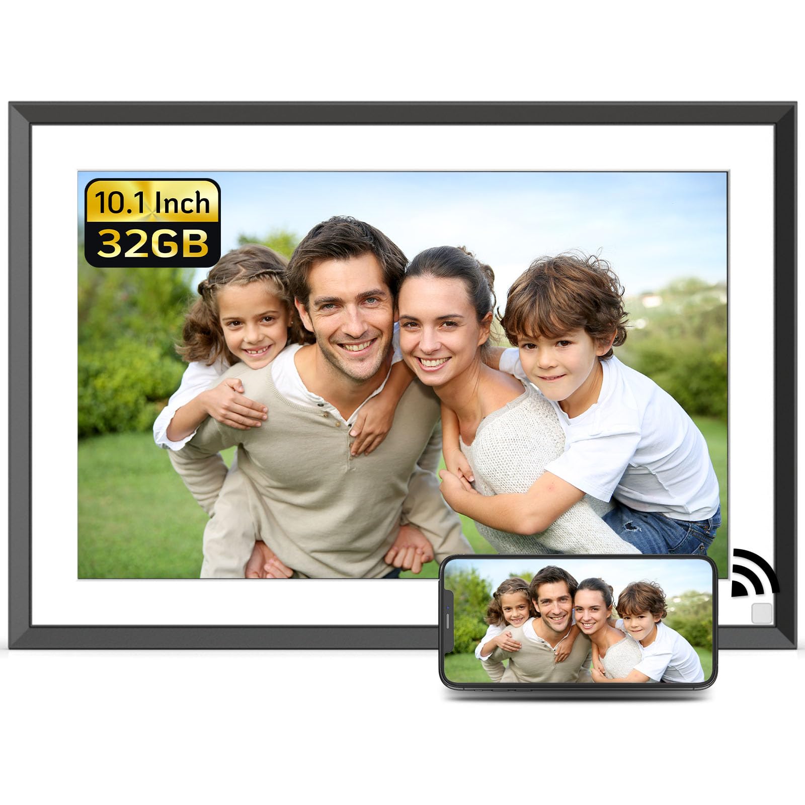 10.1 Inch WiFi Digital Photo Frame with 32GB Storage & IPS Touch Screen - NexFoto Smart Digital Picture Frame for Easy Photo & Video Sharing via App - Perfect Gift for Mom, Dad, Family - Wall Mountable for Home, Office & Bedroom Decor