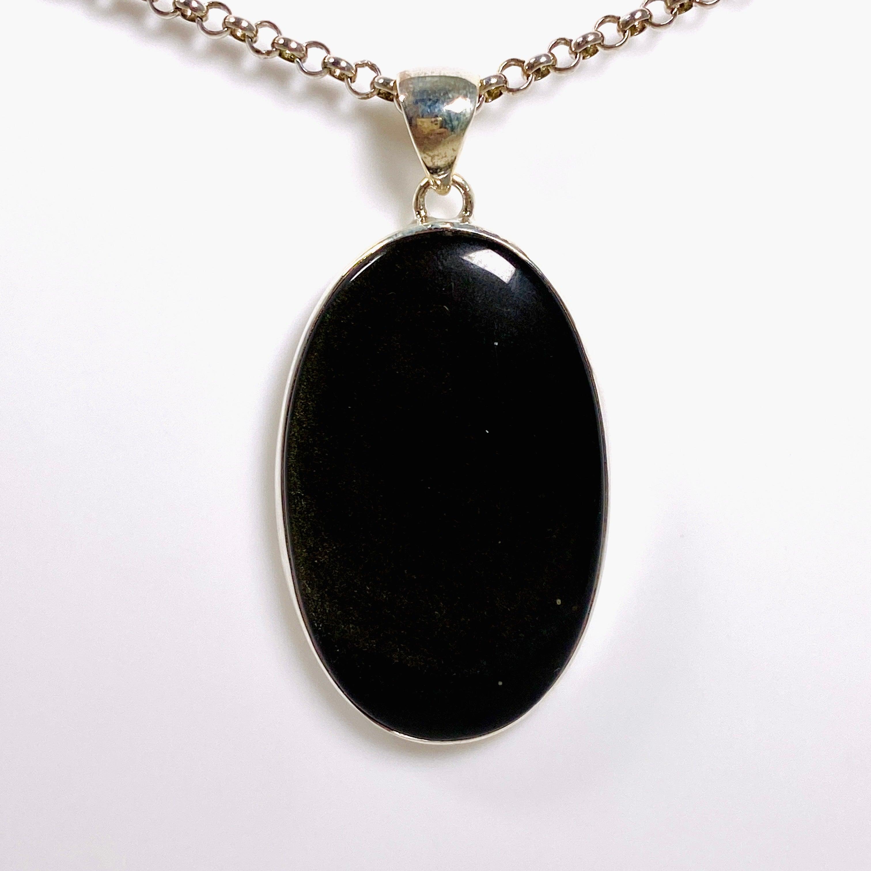 Goldsheen Obsidian Oval Pendant Necklace - Natural Stone Jewelry for Women - KPGJ3888 | Perfect for Meditation, Healing & Spiritual Gifts