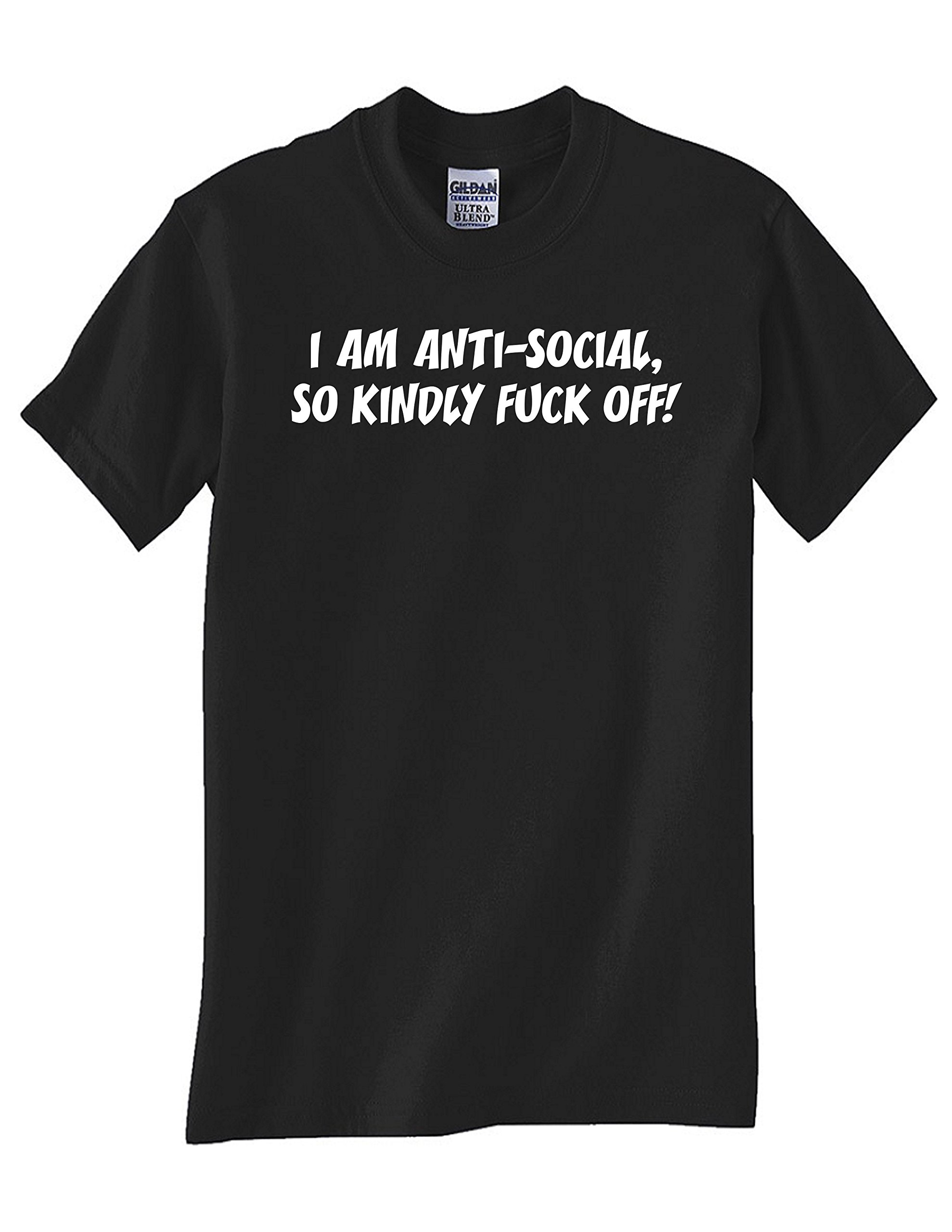 Gildan Anti-Social Black T-Shirt for Men - Soft Cotton Crewneck Tee for Streetwear, Casual Outfits & Graphic Tee Lovers
