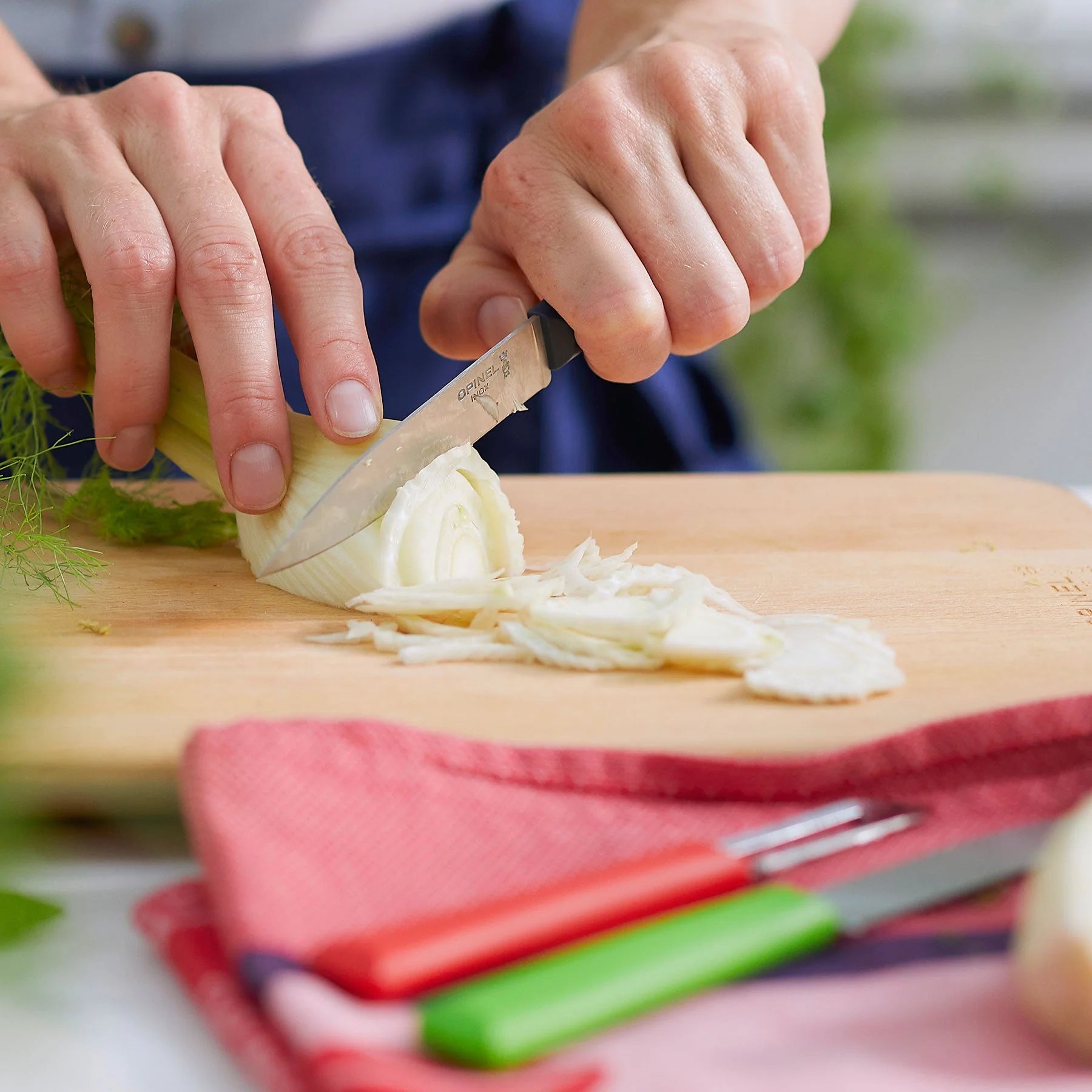 Opinel Essentials+ Small Kitchen Prep Knife Set - 3-Piece High Carbon Steel Chef Knives for Chopping, Slicing & Dicing - Perfect for Home Cooking, Camping & Outdoor Adventures