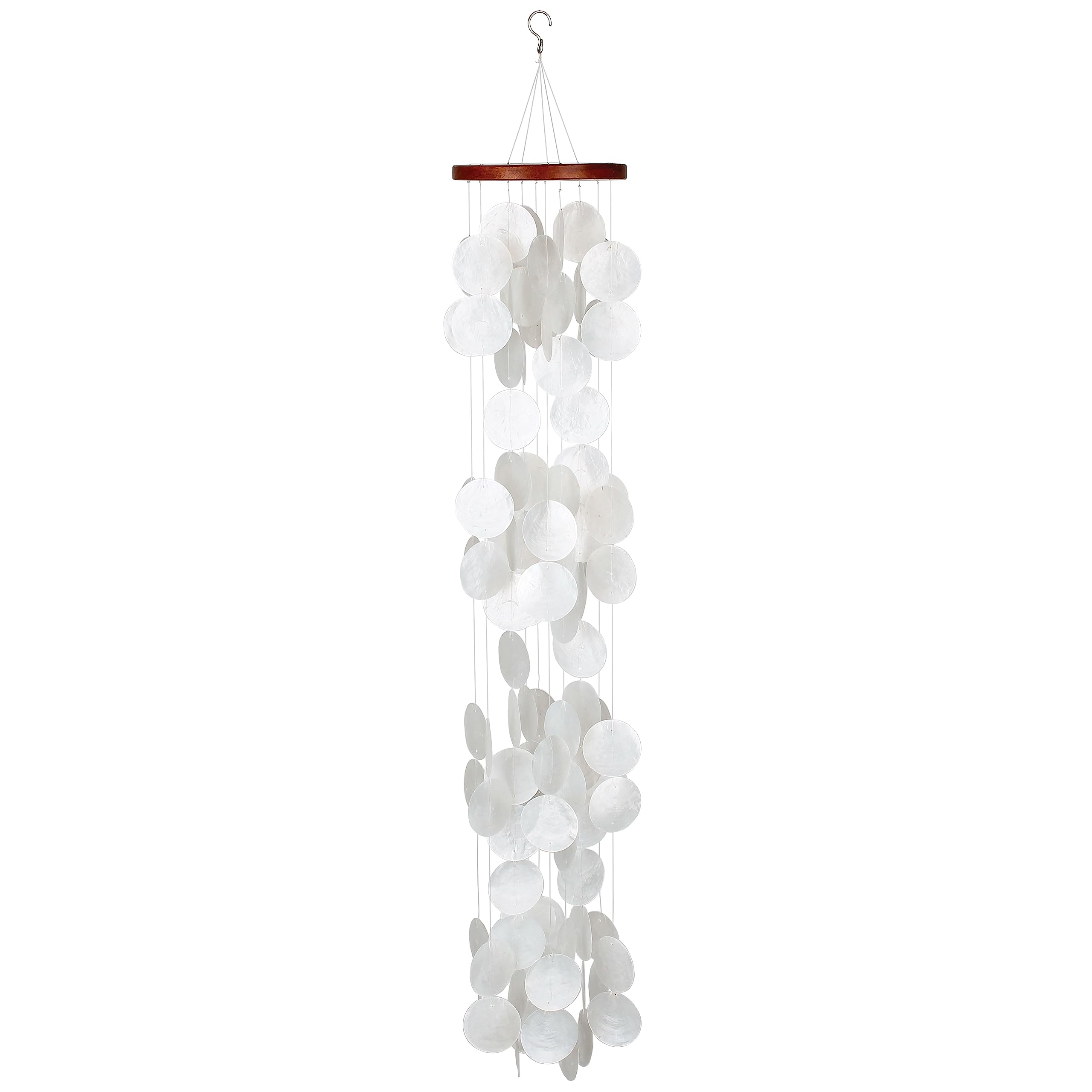 Woodstock White Blanca Capiz Wind Chime - 40