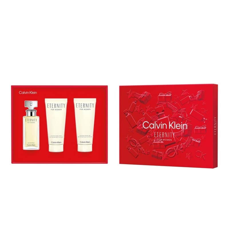 Calvin Klein CK Eternity for Women 3-Piece Gift Set - 50ML Eau de Parfum Spray + 100ML Body Lotion + 100ML Shower Gel | Perfect Valentine's Day Gift, Birthday Present & Anniversary Set