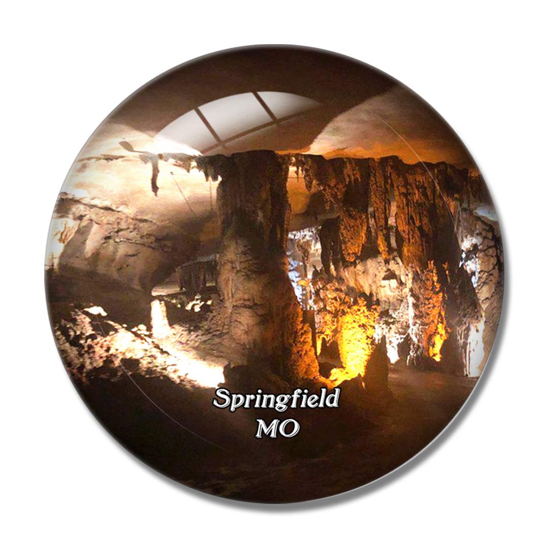 Springfield Fantastic Caverns Missouri USA 3D Refrigerator Magnet - Crystal Glass Souvenir for Whiteboard & Fridge - Perfect for Travel Memories, Office Decor & Gift Giving