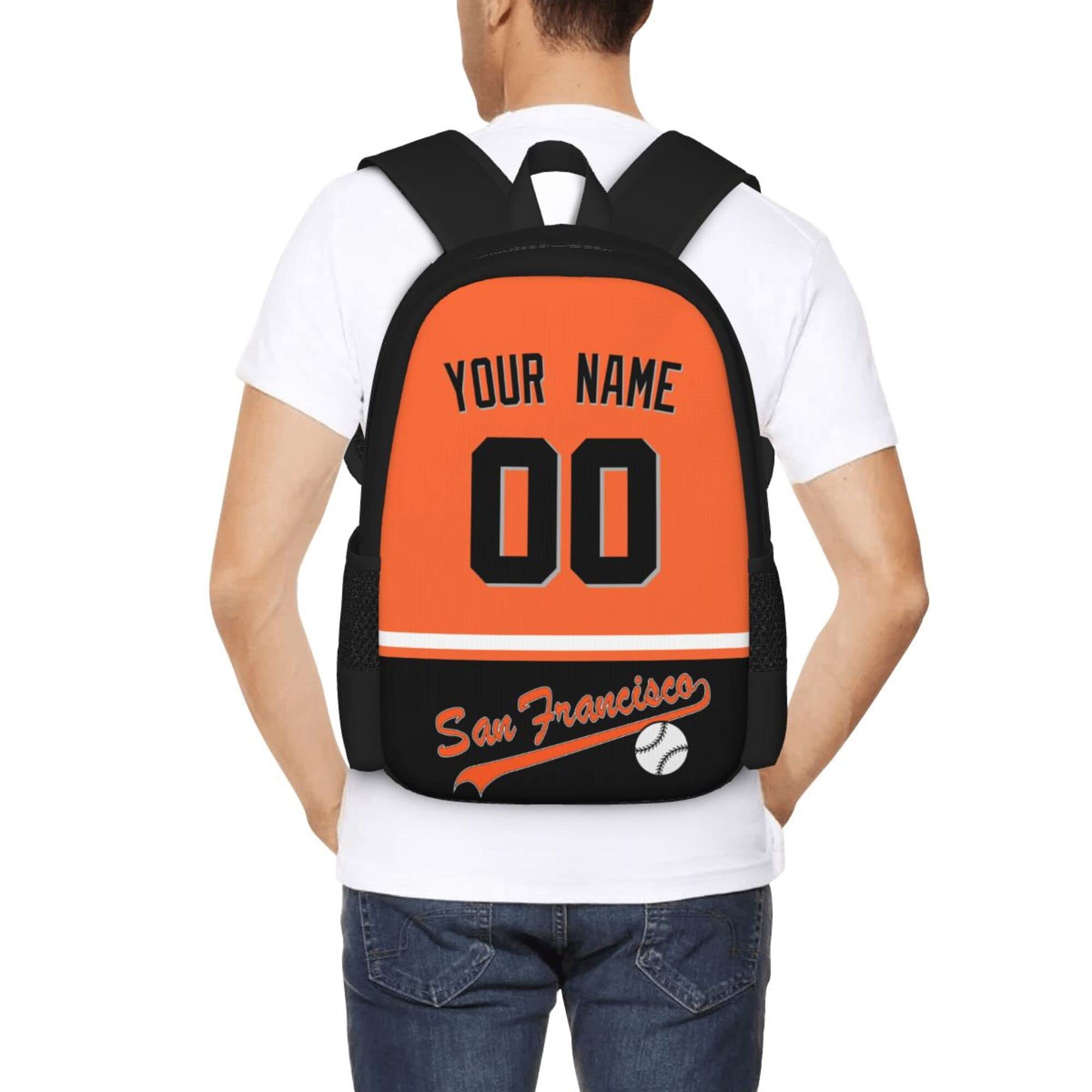 ANTKING San Francisco Backpack - High Capacity Customizable Name & Number Backpack for Kids, Men & Fans - Perfect for School, Travel & Sports Events