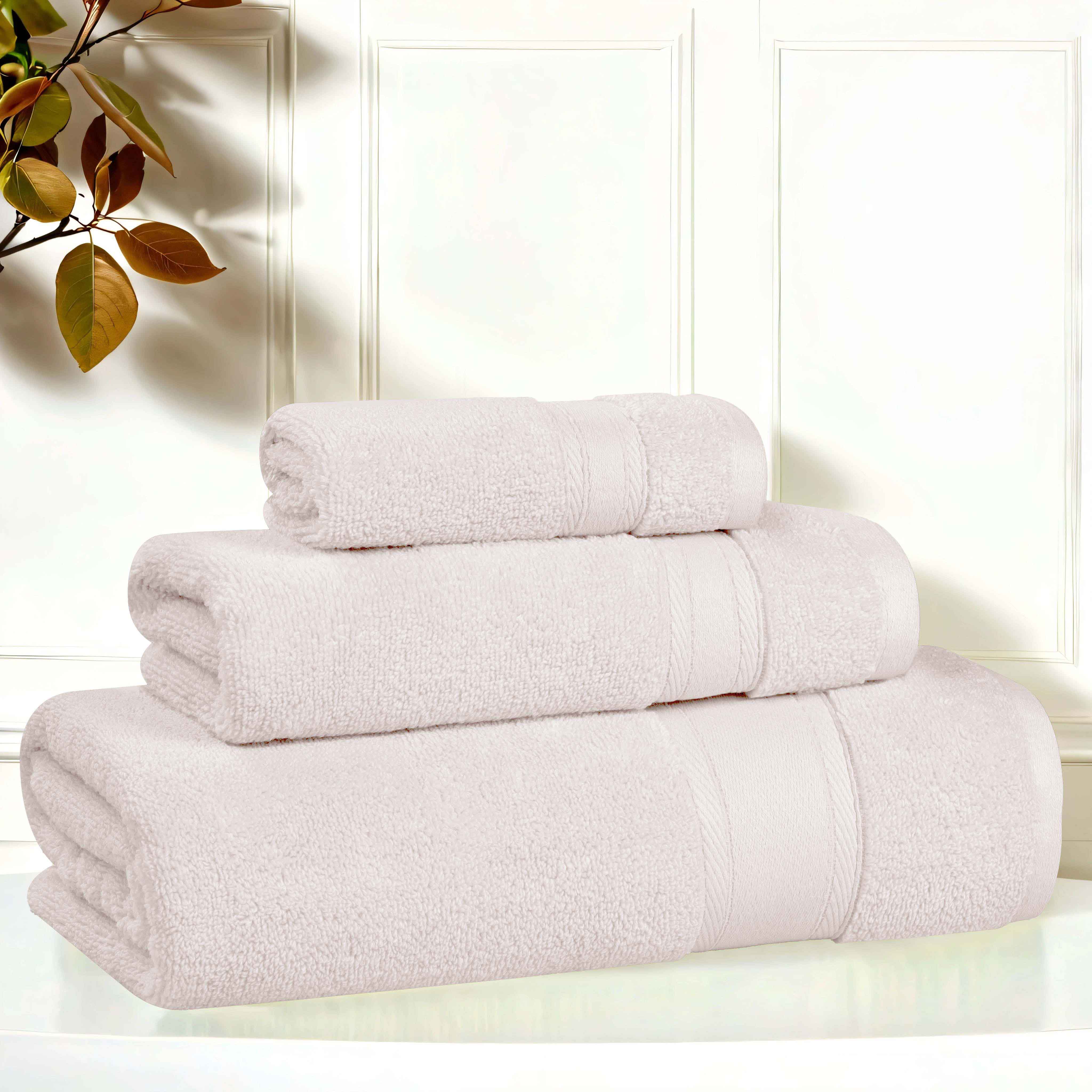 Belmont Zero Twist Cotton Medium Weight Absorbent 3-Piece Bath Towel Set | Soft & Quick-Drying | Perfect for Bathroom, Spa & Gym Use