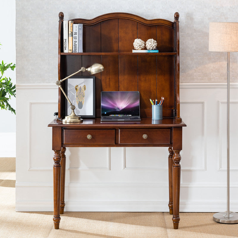 Solid Wood ABEL Writing Desk with Bookshelf Display - Stylish Home Office Furniture for Study, Work & Reading