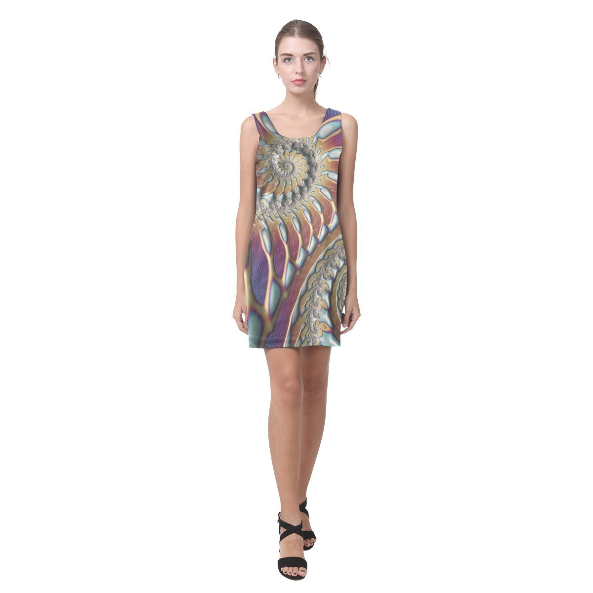 JC-Dress Women's Sleeveless Iridescent Spiral Party Dress - Elegant Sexy Clubwear for Night Out, Evening Parties & Special Occasions