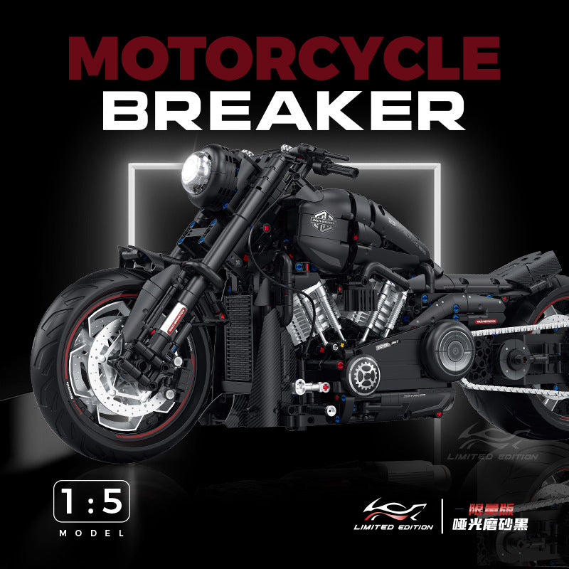 2260 pcs GULY 60521 Harley Davidson Matte Black Motorcycle Model Building Kit - Perfect for Adults & Teens DIY Projects, Birthday Gifts, and Home Decoration