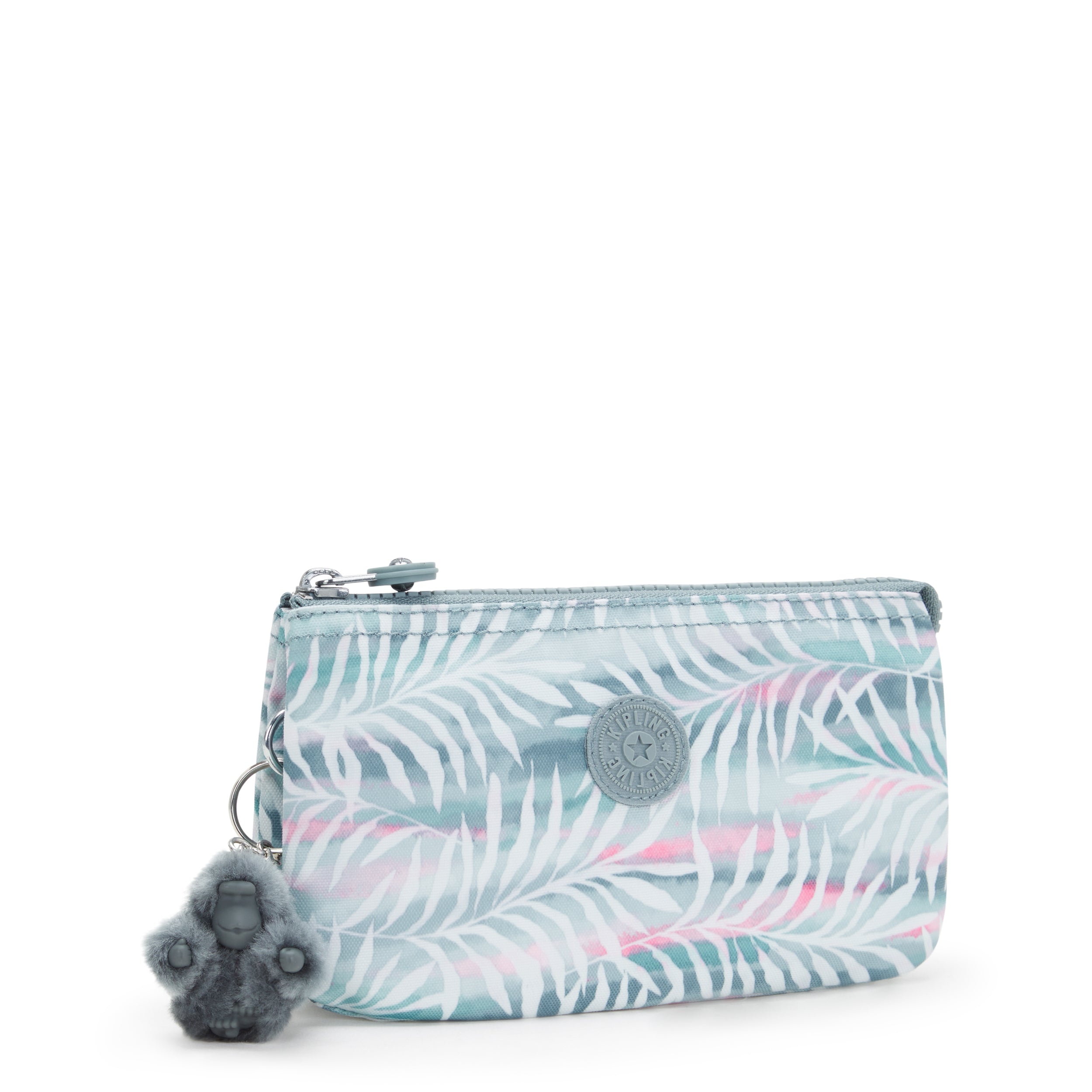 Kipling Creativity Large Printed Pouch - Trendy Palmtree Leaves Design for Women | Perfect for Travel, Gym & Everyday Use